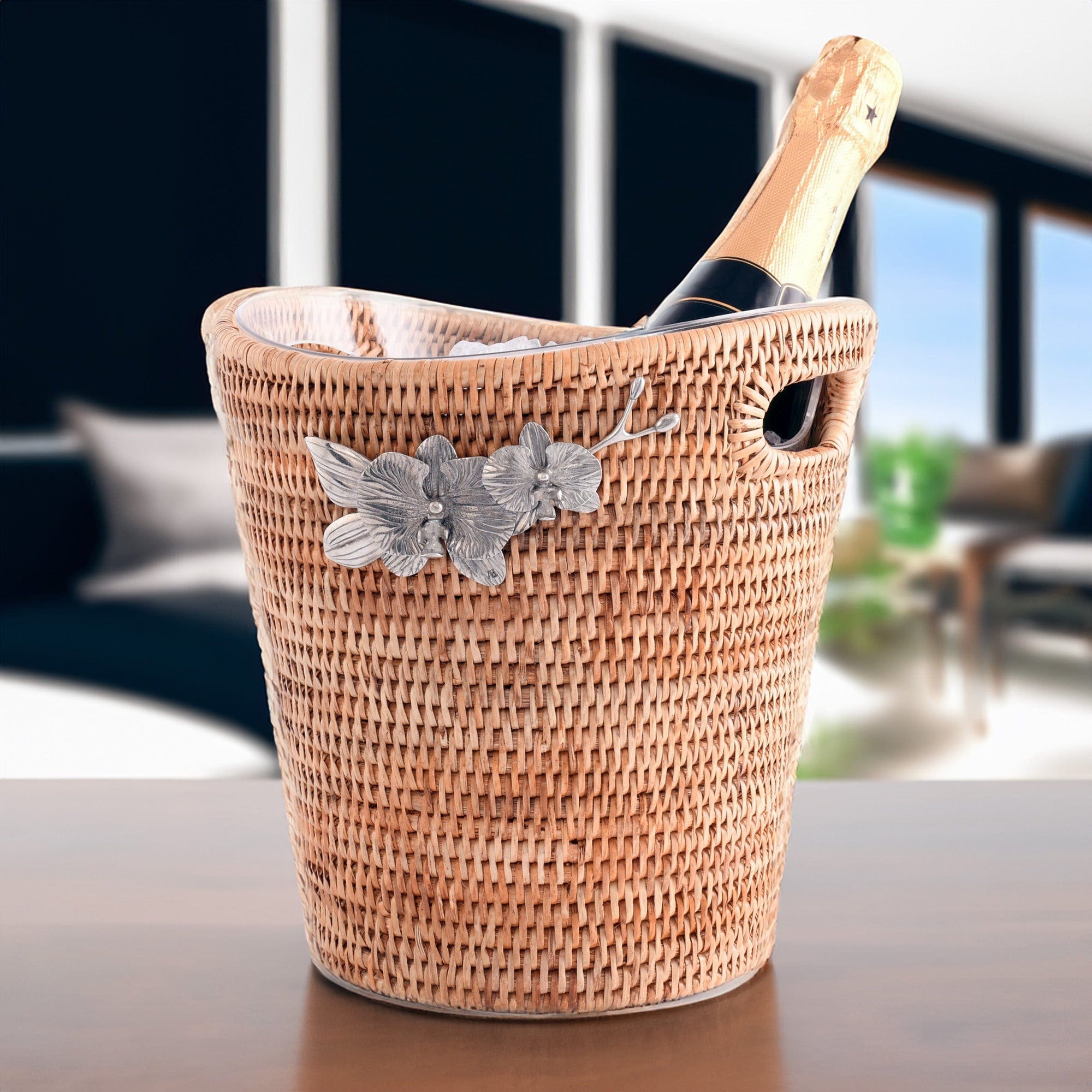 Orchids Rattan Ice Bucket