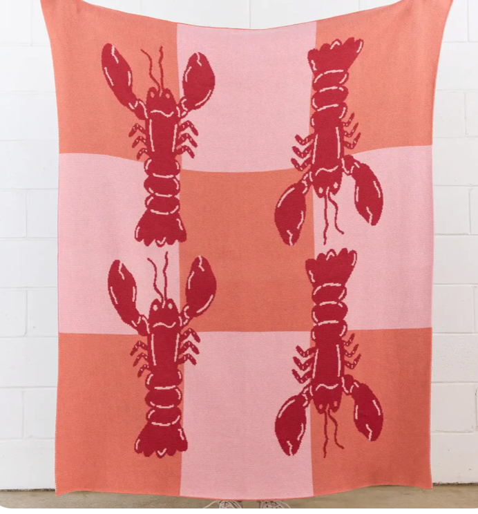 Lobster Tile Knit Blanket