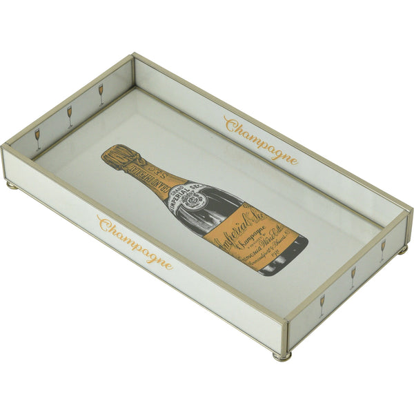 Champagne Bottle Glass Tray
