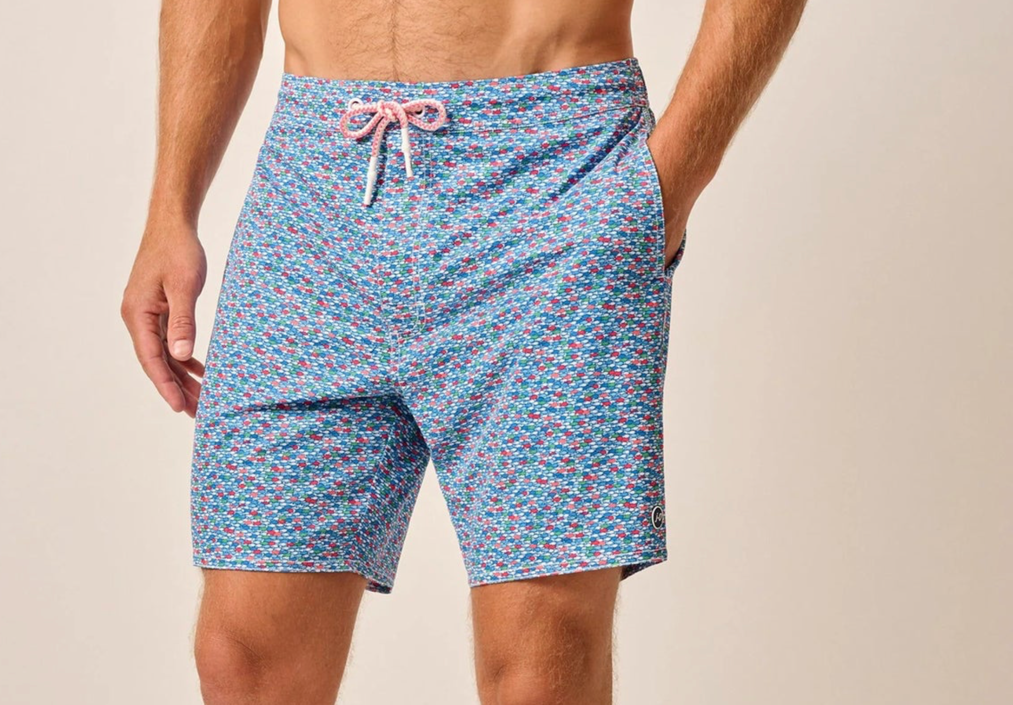 Red Fin Blue Fin Swim Trunks