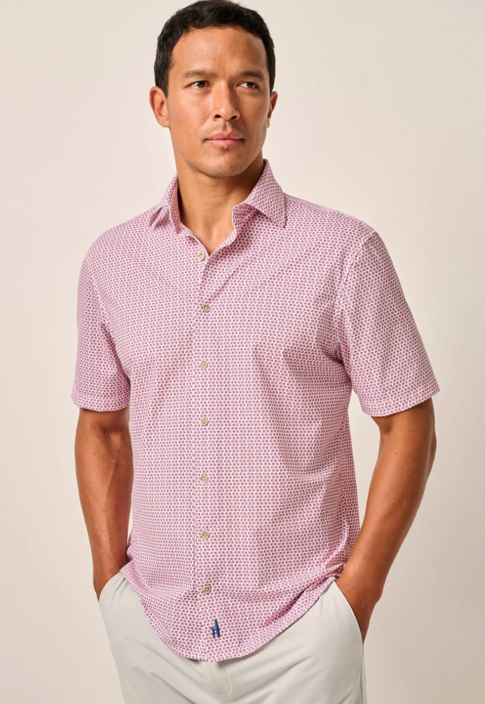 Caspian Short Sleeve Hangin' Out Knit Button Down Shirt