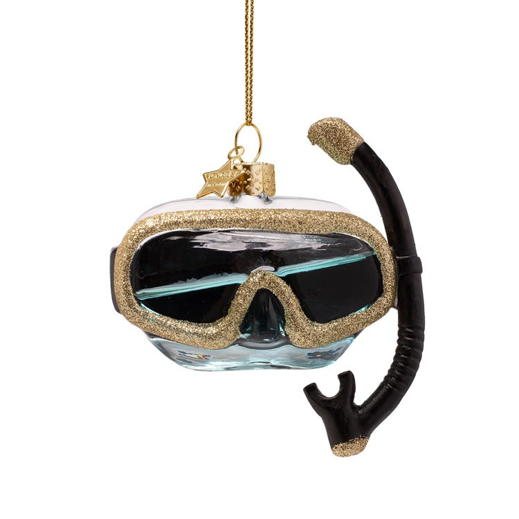 Snorkeling Glasses Glass Ornament
