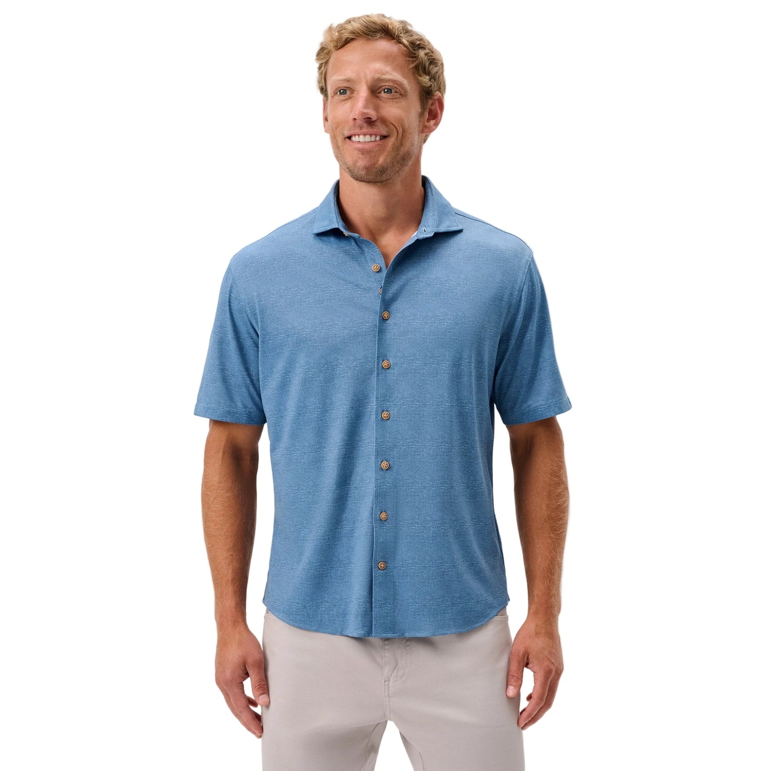 Hangin’ Out Knit Short Sleeve Button-Up Shirt - Breck