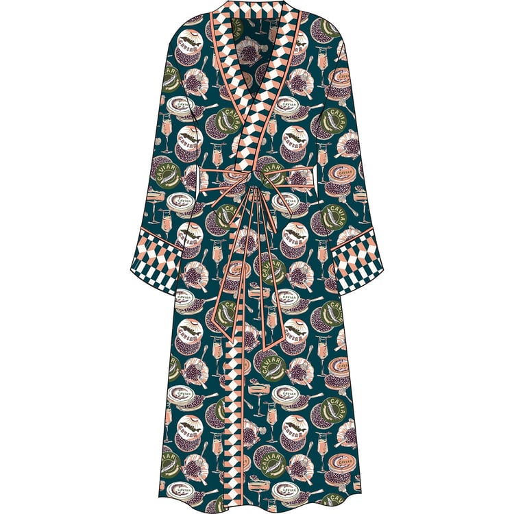 Champagne & Caviar Eco Satin Robe