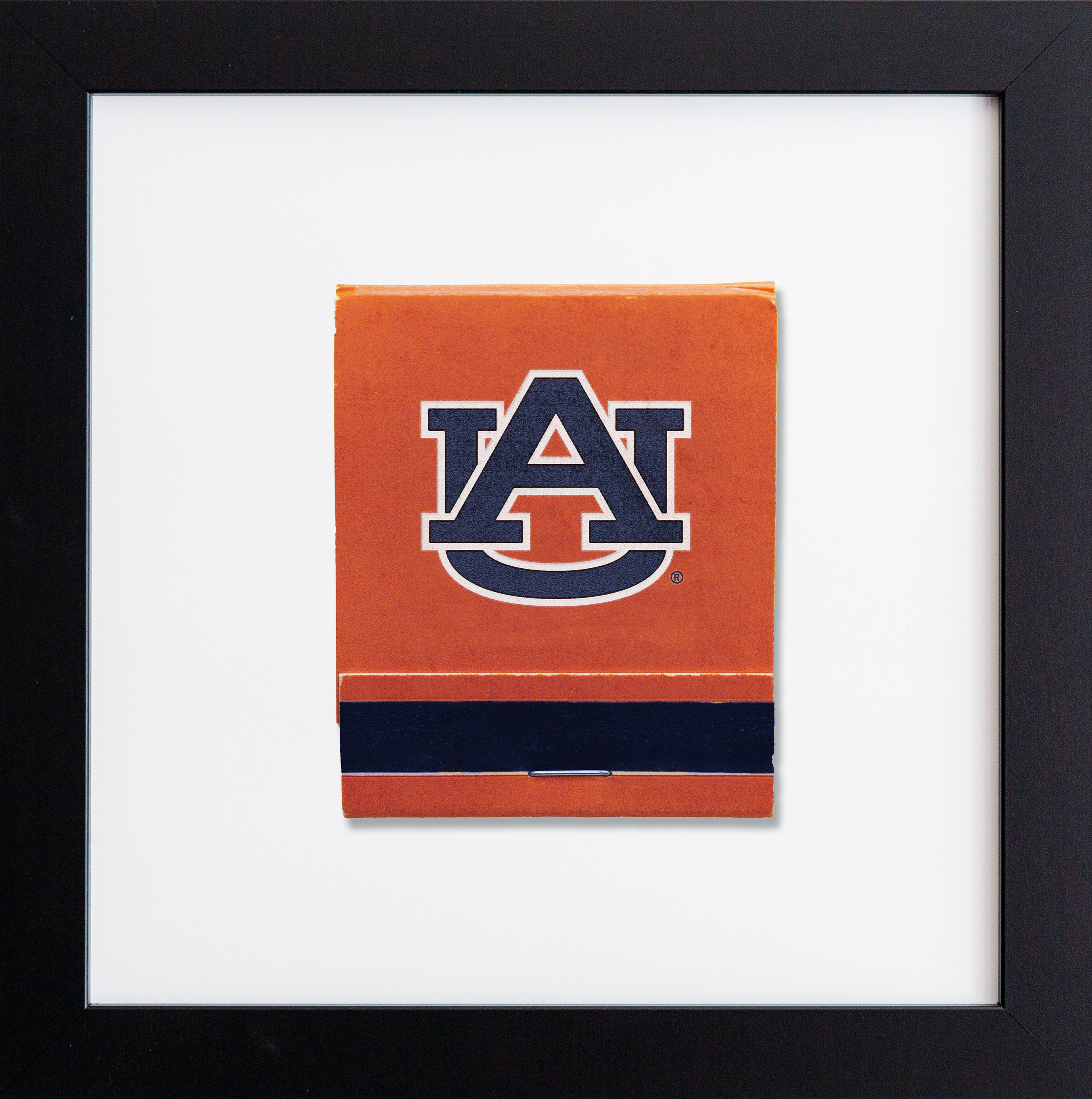 Framed item with Auburn University logo on an orange background