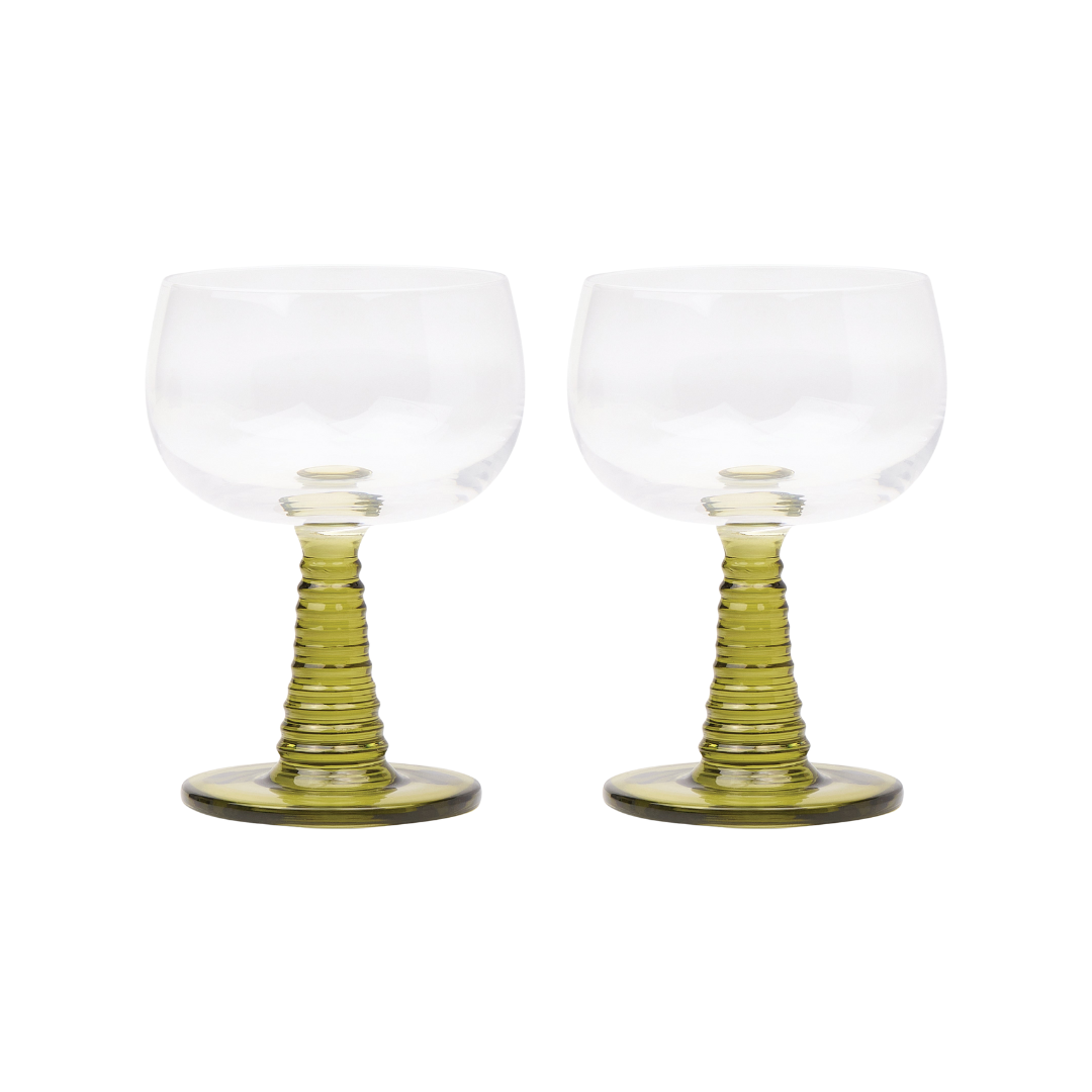 Romy Olive Wine Glasses - Set of 2