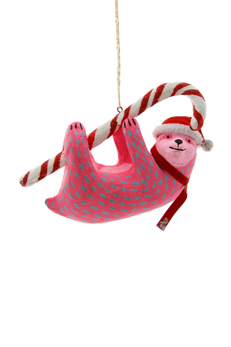 CANDYCANE SLOTH ORNAMENT
