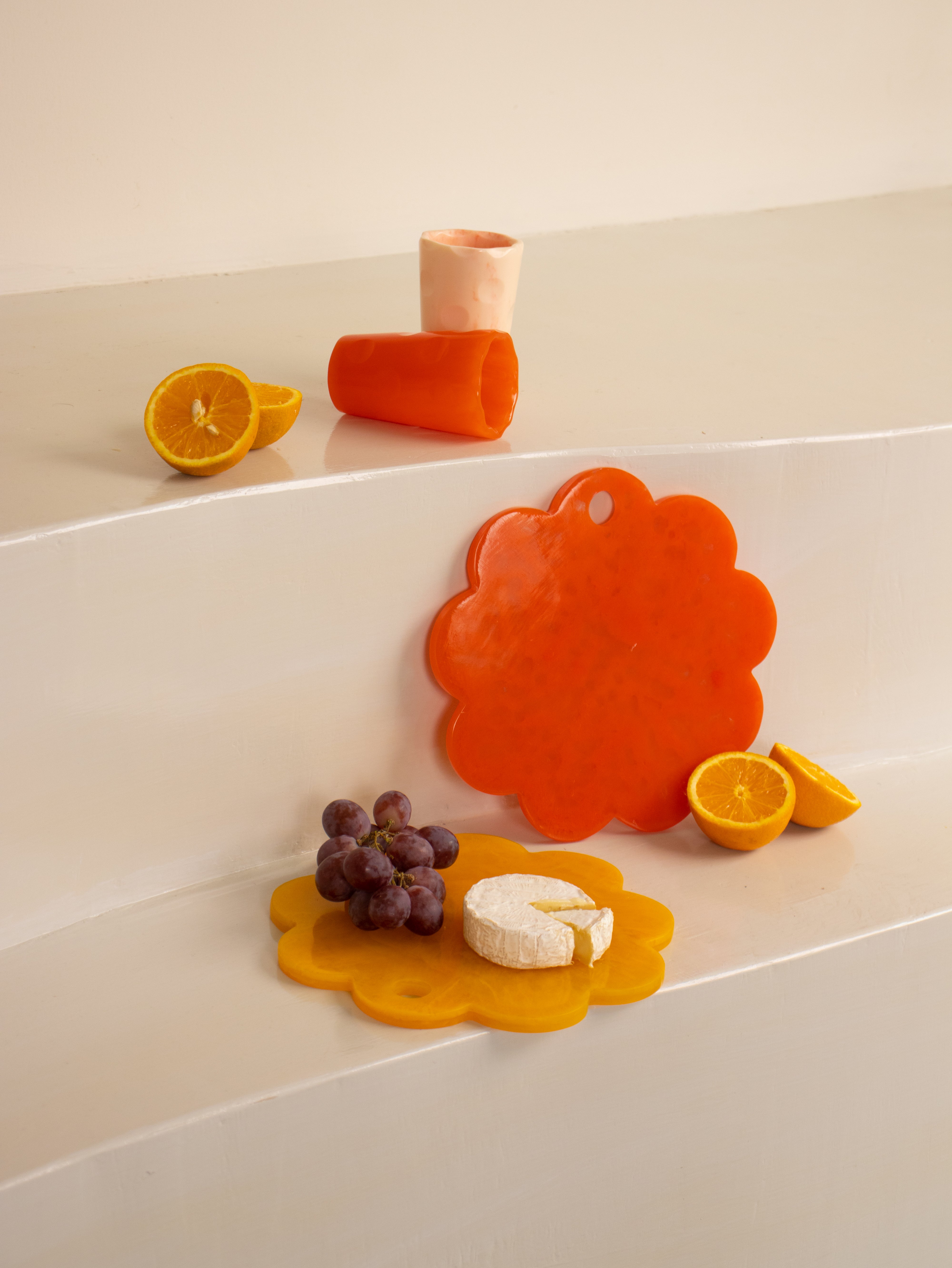 Scallop Resin Cheeseboard Orange