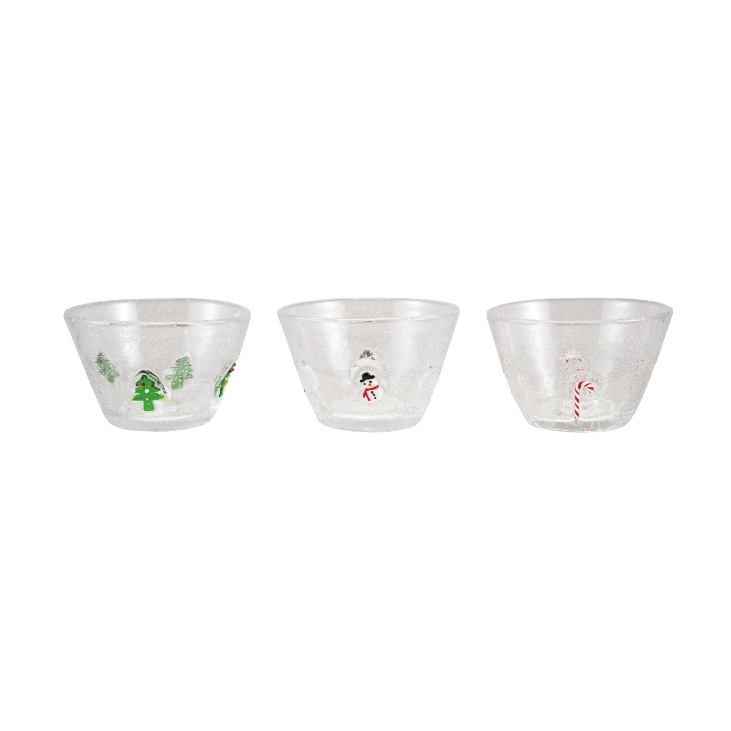 XT0911A  Glass Bowl with Embedded Holiday Icons