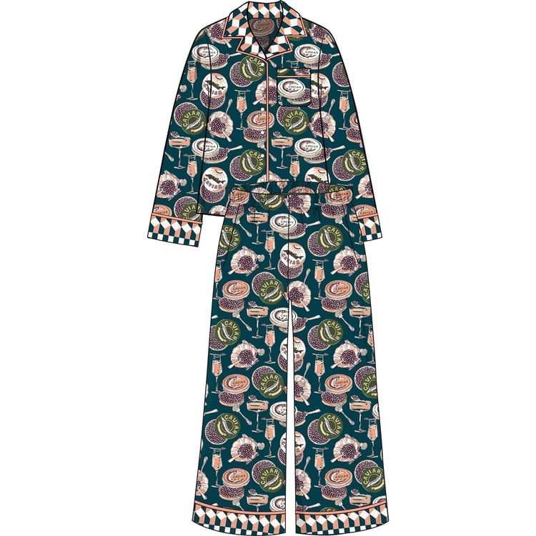 Champagne & Caviar Eco Satin Soho Pajama Set