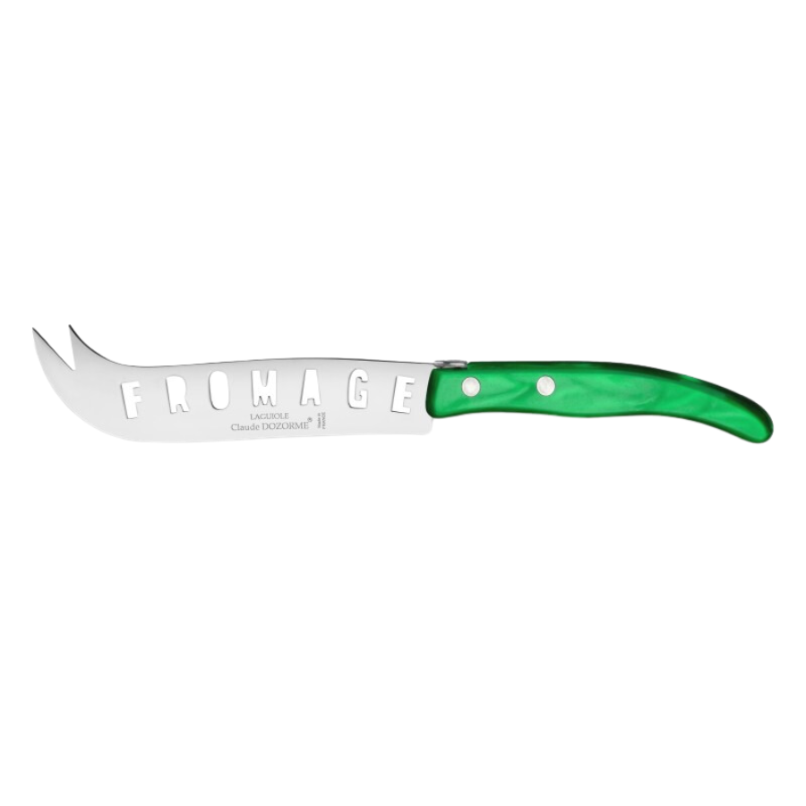 Box of Big Berlingot Cheese Knife - Dark Green Handle