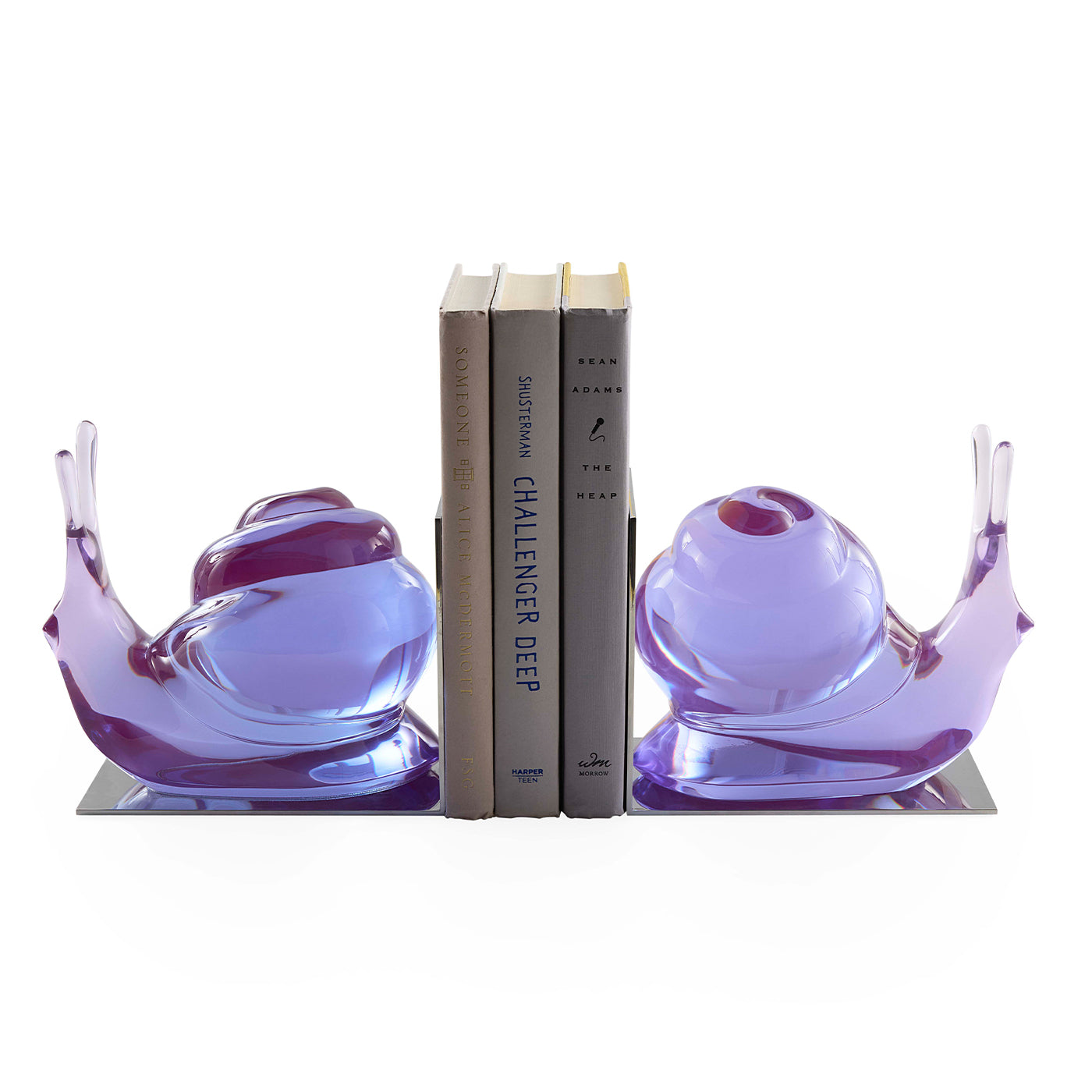 Purple ACRYLIC SNAIL BOOKENDS