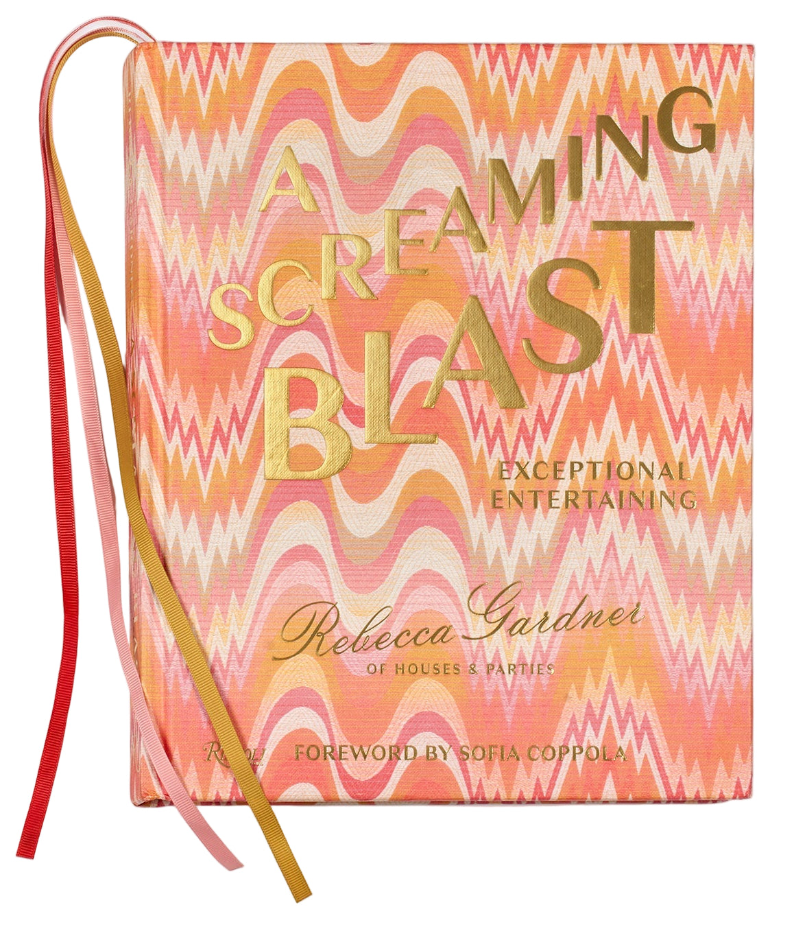 Book titled 'Screaming Scream Blast' with a colorful cover and ribbon marker.