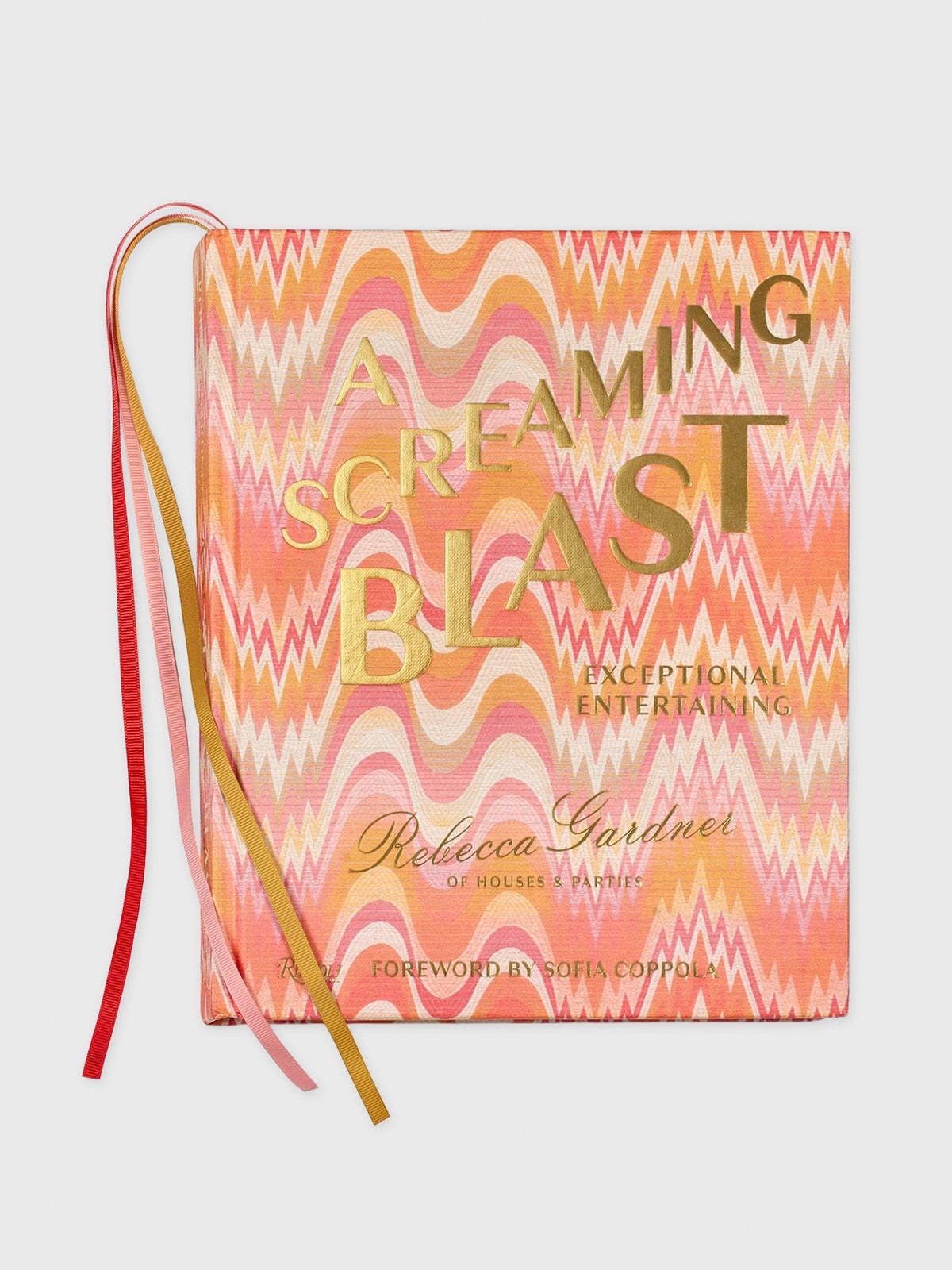 Book titled 'Screaming Scream Blast' with a colorful cover and ribbon marker.