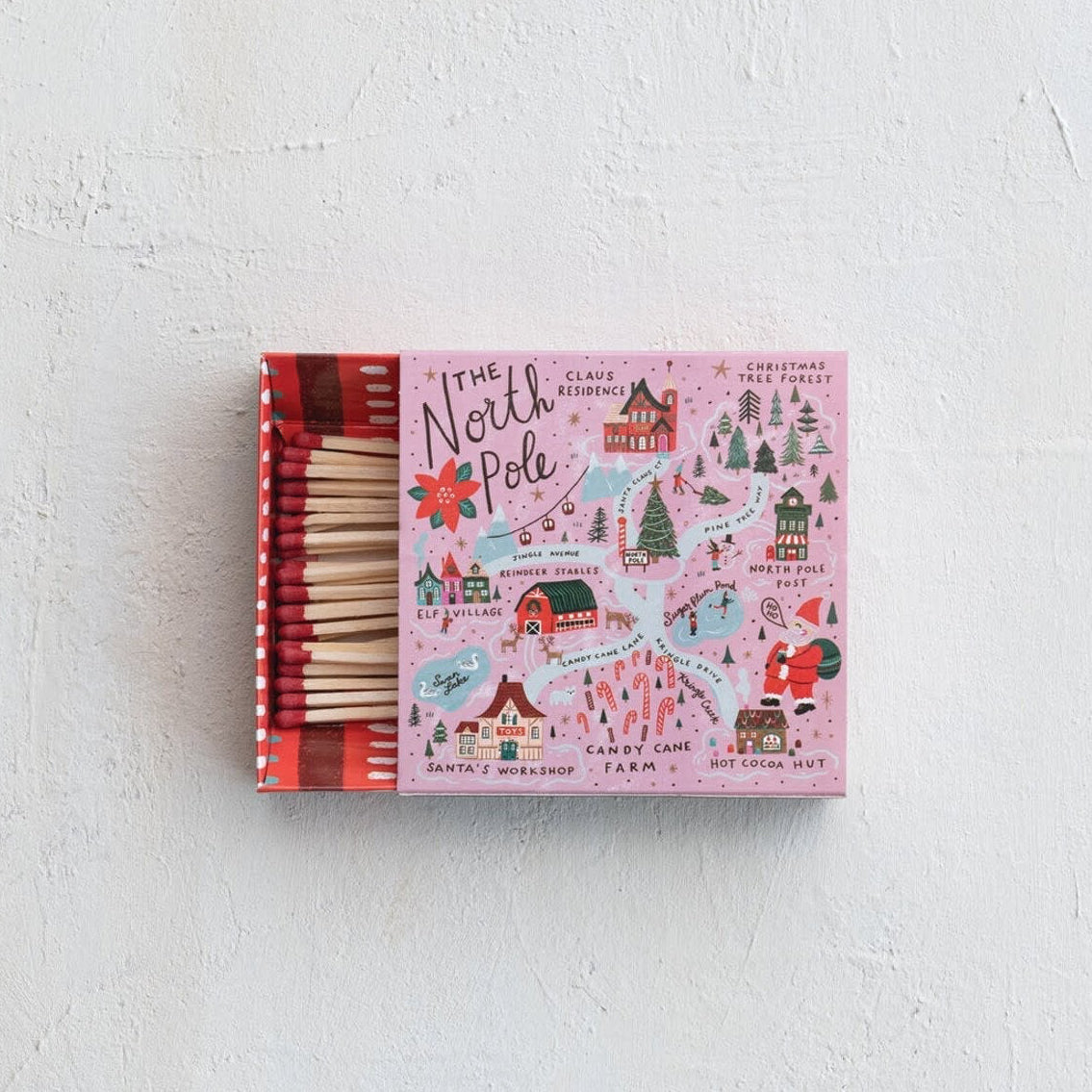 Matchbox with North Pole design on a white background