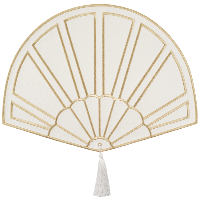 White/Gold Orangery Faux Leather Placemat - Set of 6