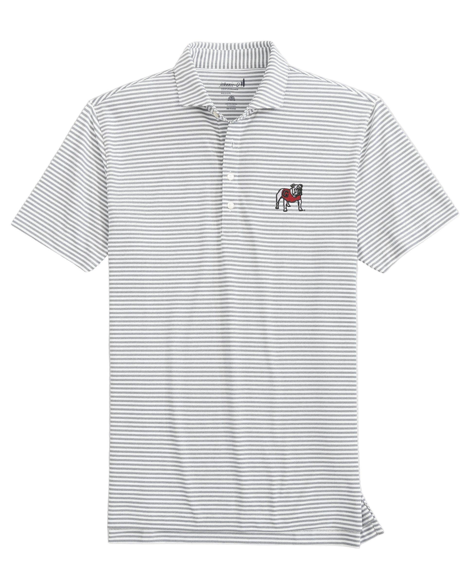 Georgia Stetsons Striped Performance Mesh Polo