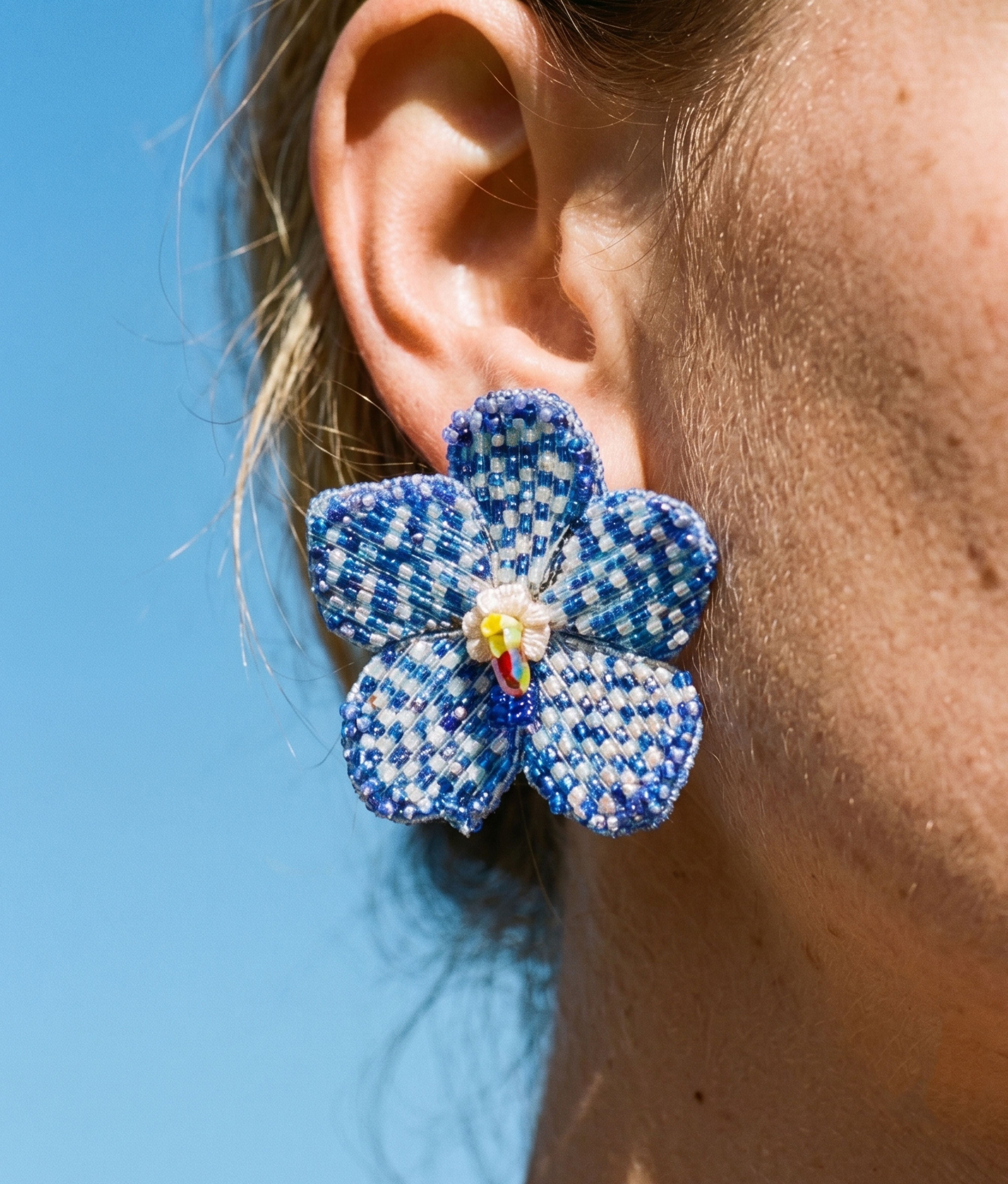BLUE VANDA EARRINGS