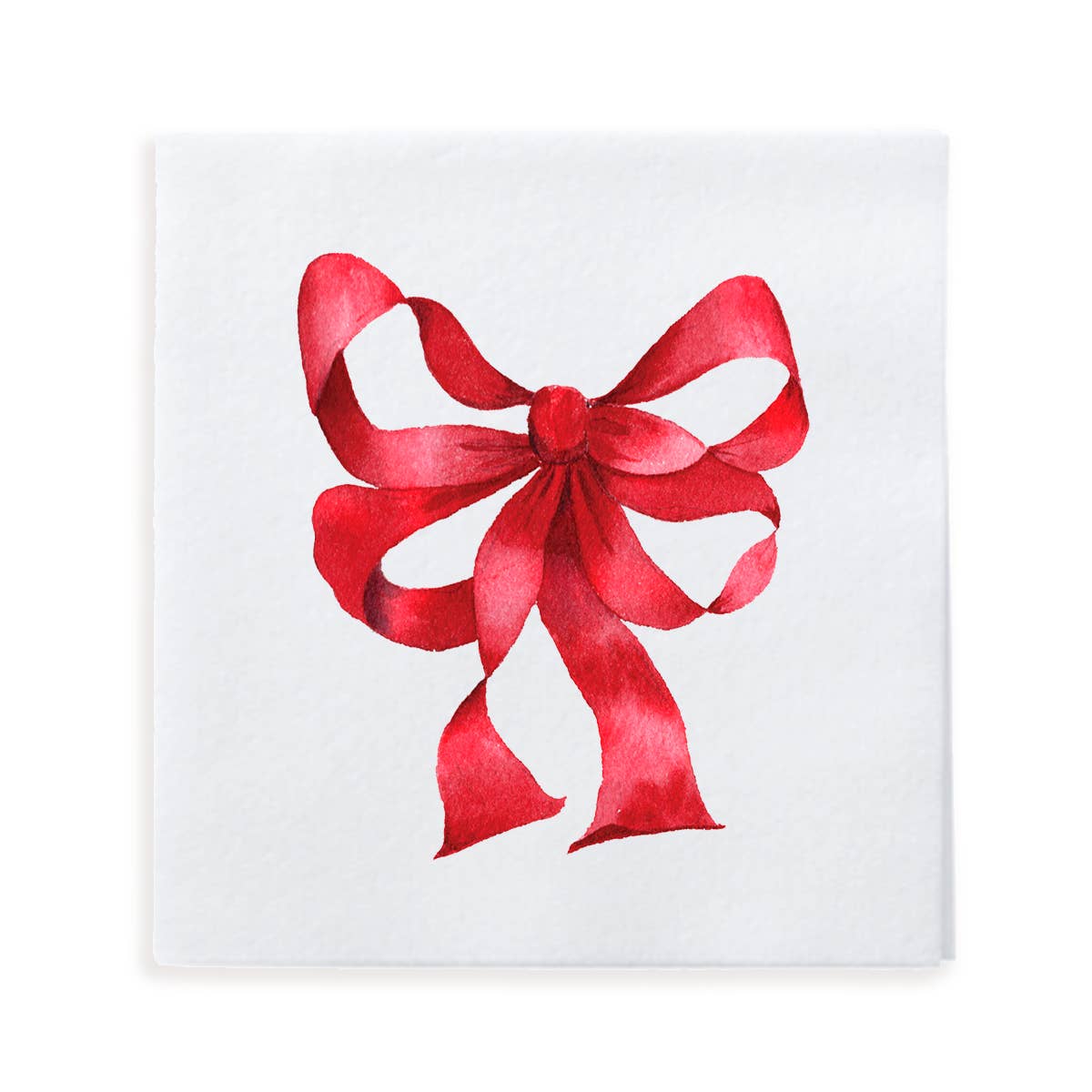 Watercolor Red Bow Cocktail Napkins