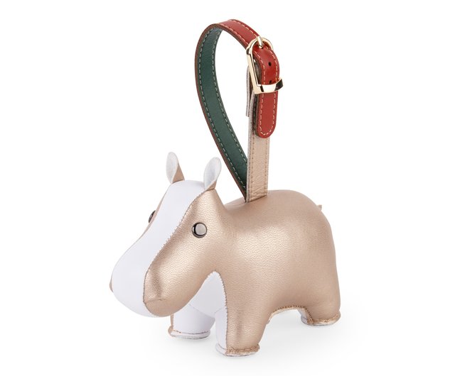 Metallic Hippo Bag Charm