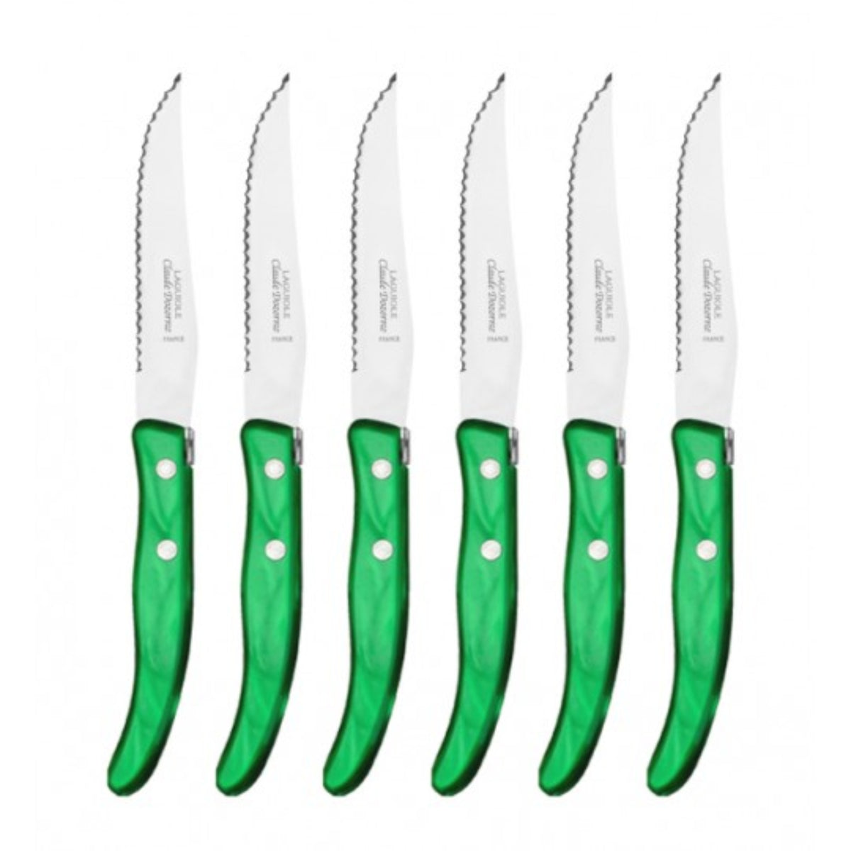 Block of 6 Green Grass Steak Knives