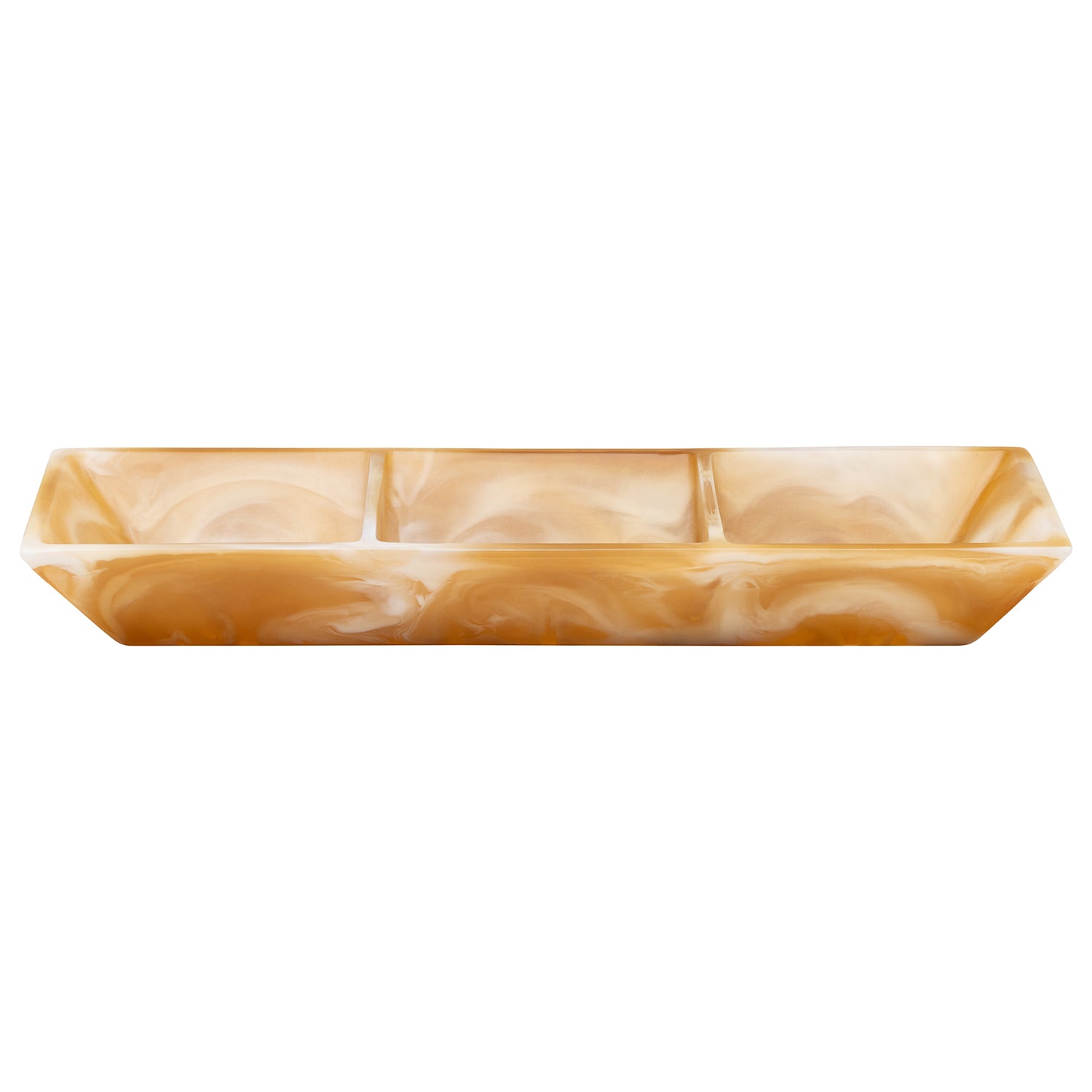 Olena Amber Resin Triple Snack Bowl
