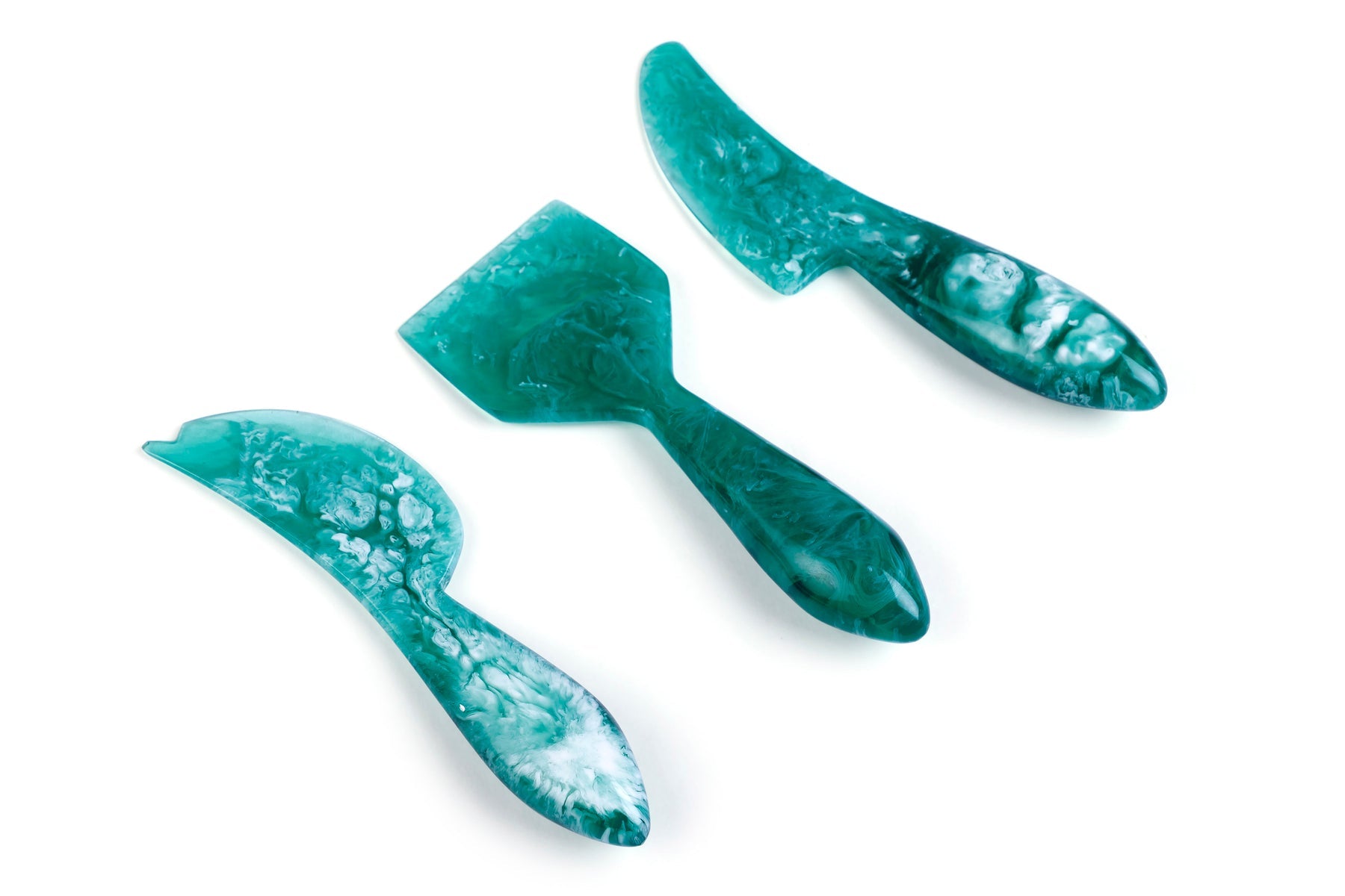 Green Resin Cheese Knife Set