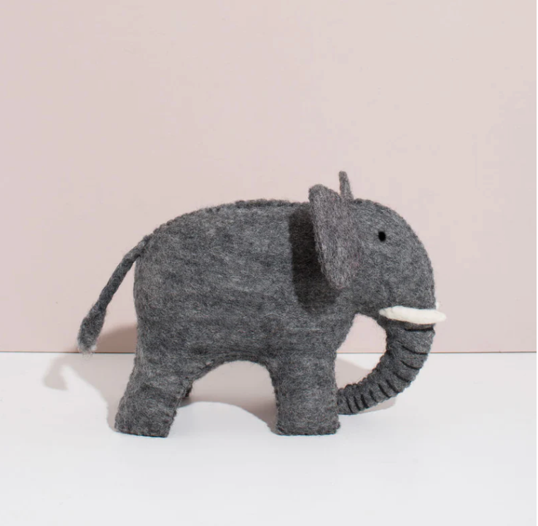Hand Felted Elephant-L