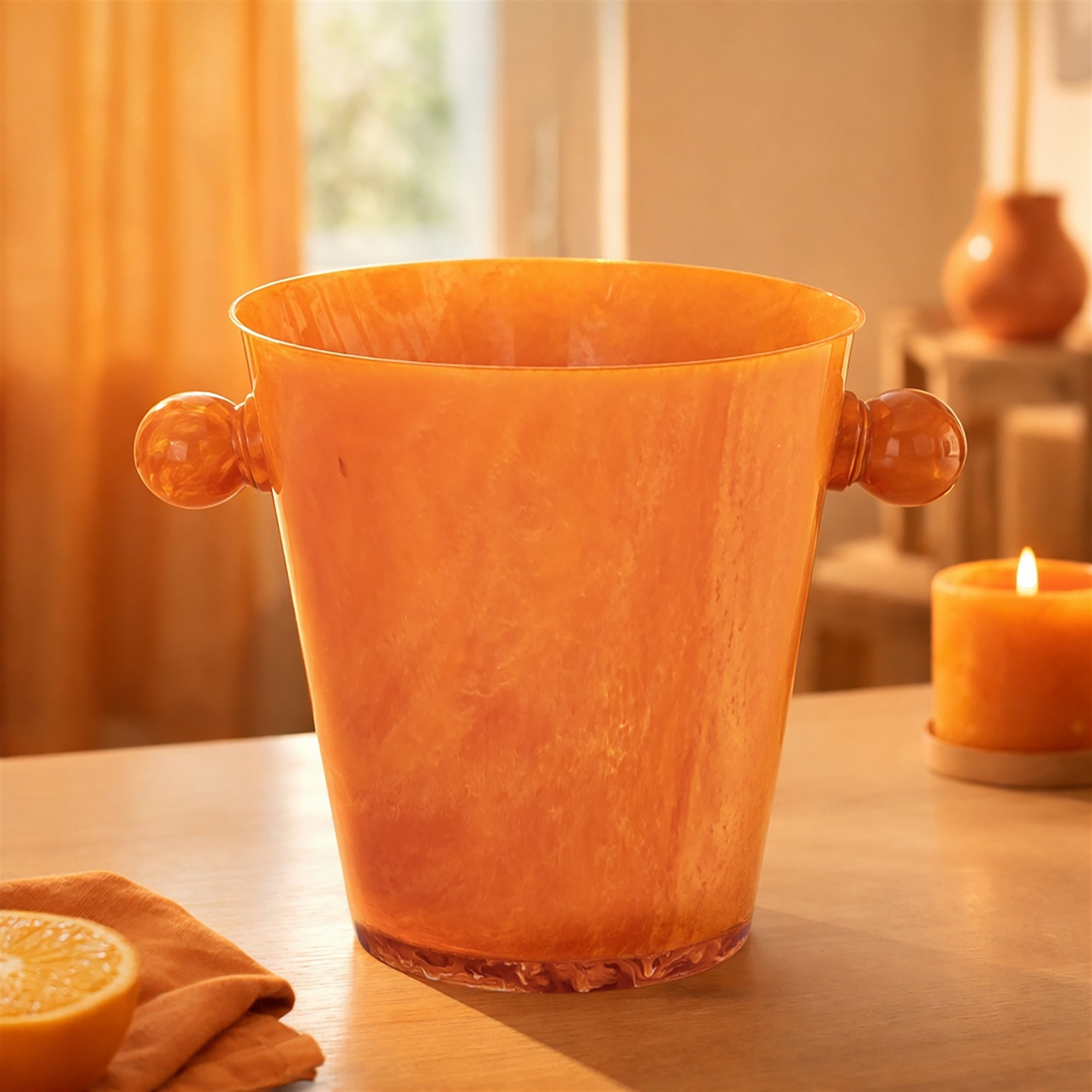 Orange Resin Ice Bucket