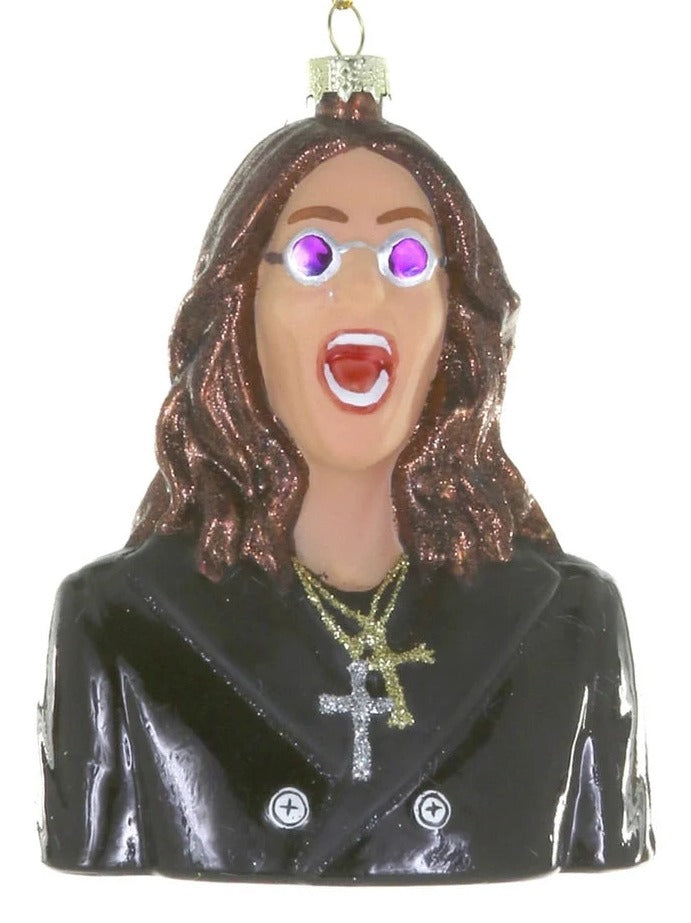 Decorative ornament of a person with glasses and a black jacket on a white background