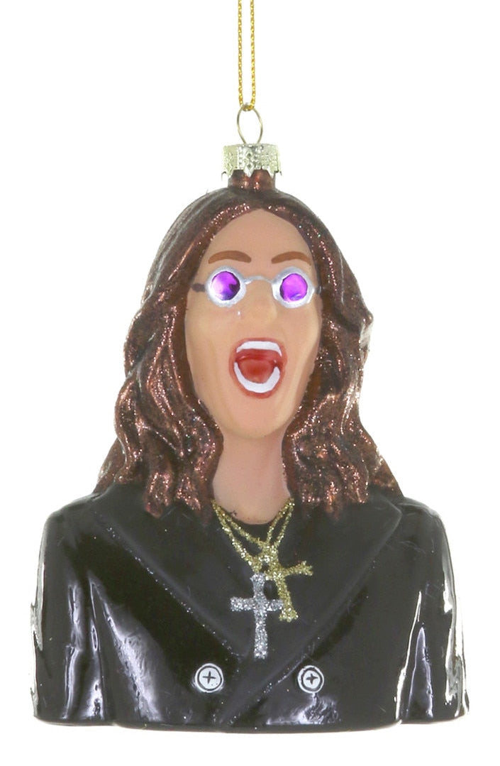 Decorative ornament of a person with glasses and a black jacket on a white background