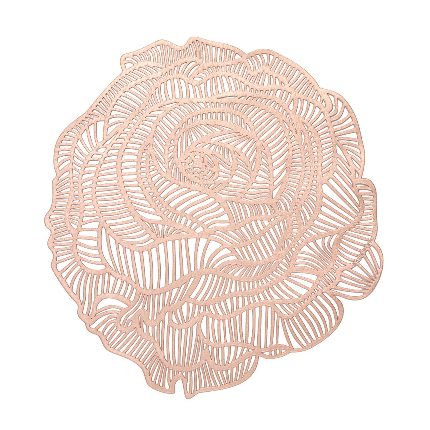 Rose gold decorative rose on a white background