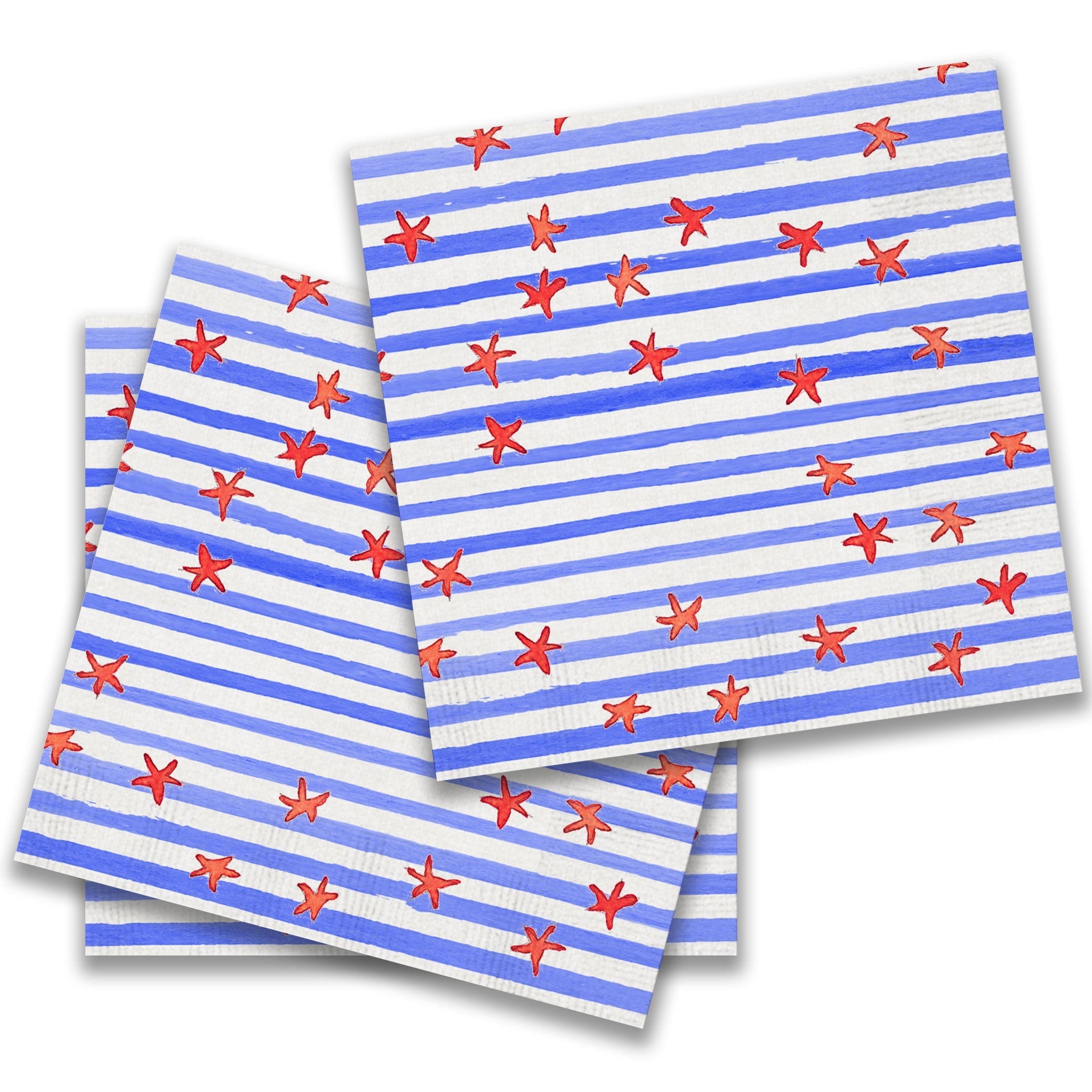 Red White and Blue Cocktail Napkin