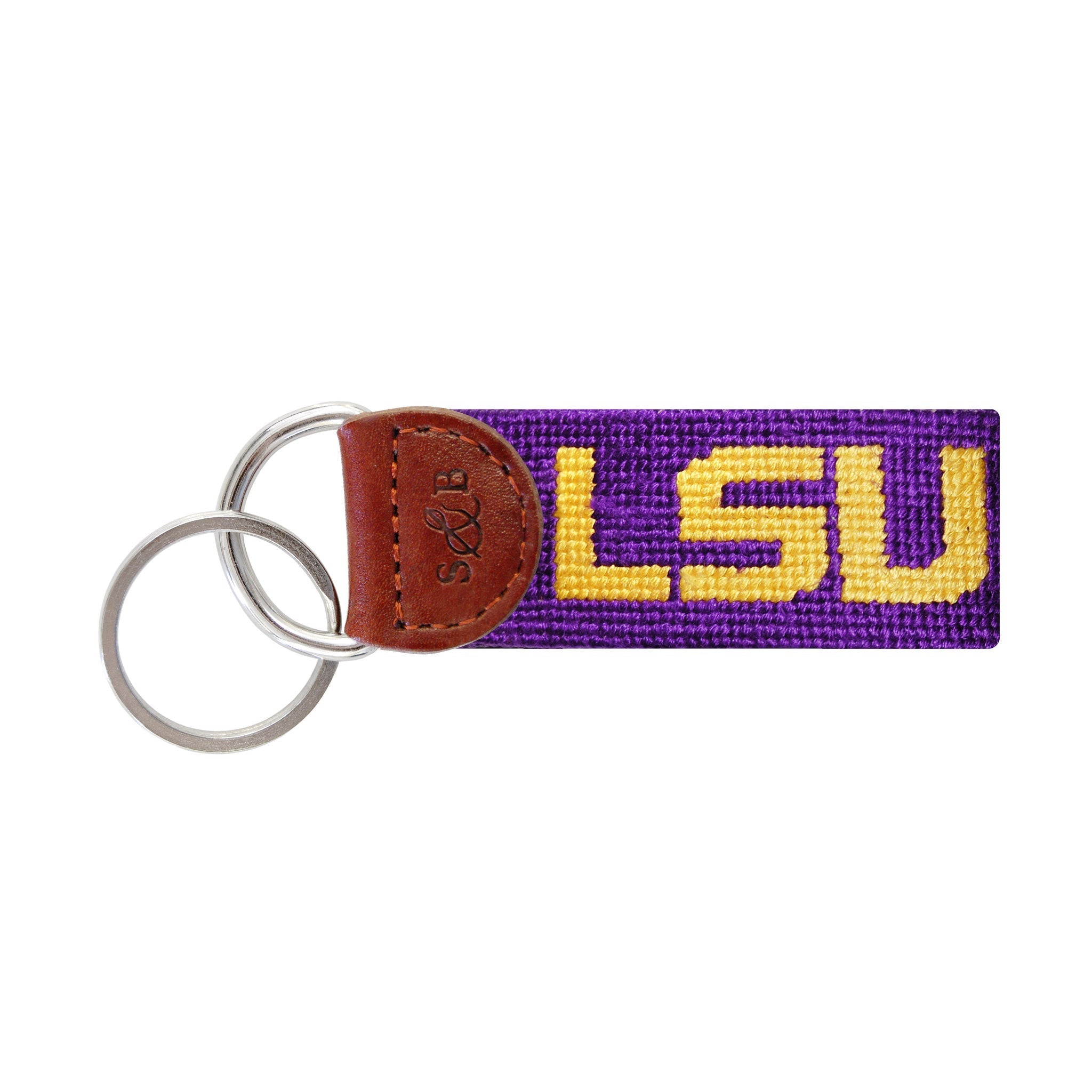 LSU Needlepoint Key Fob