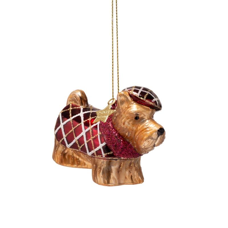 Burgundy Scottie Ornament