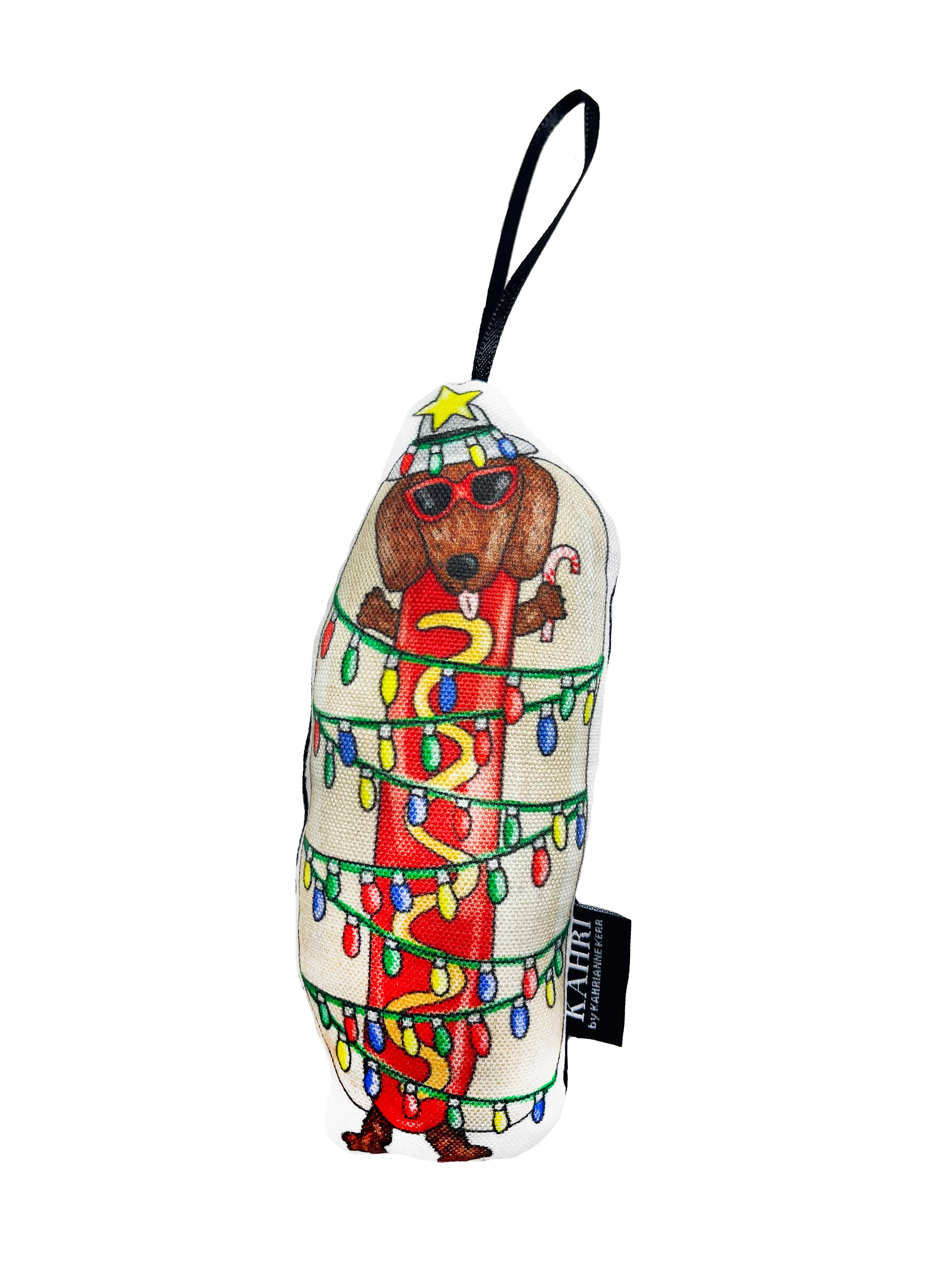 Holiday Hot Dog Dachshund Ornament