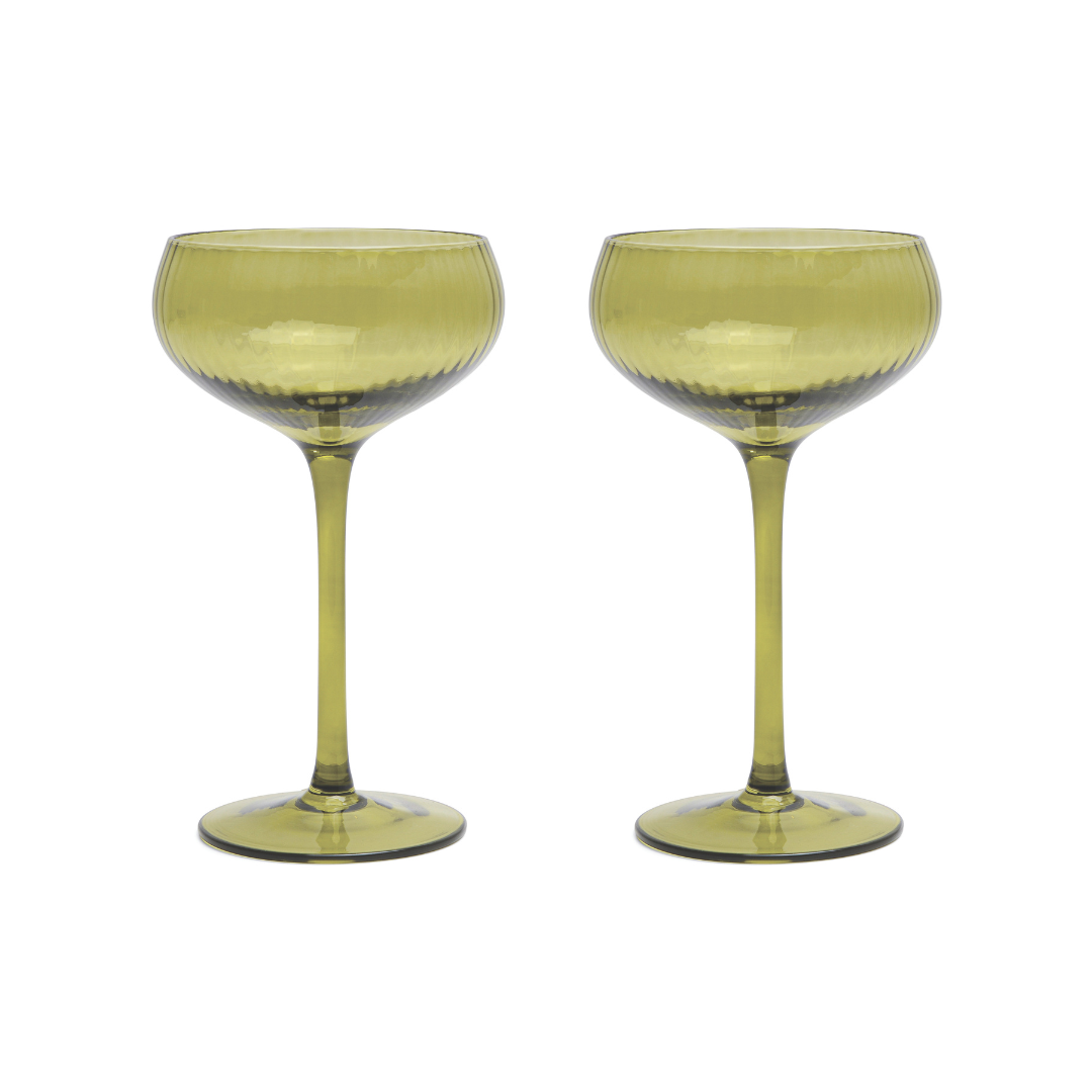 Olive Coupe Glass - Set of 2