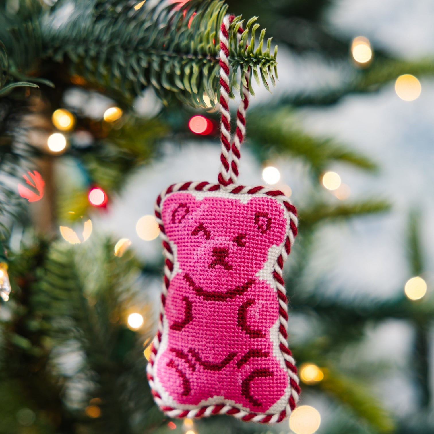 Needlepoint Gummy Bear Ornament