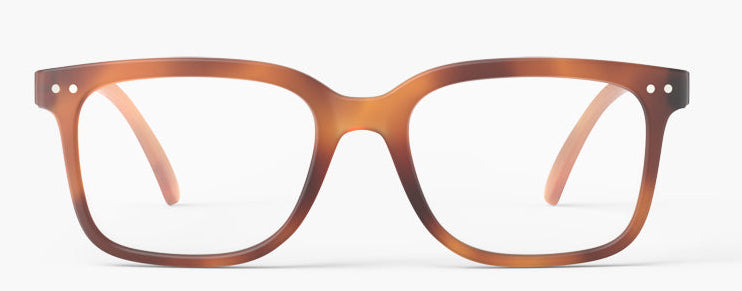 Brown eyeglasses on a white background