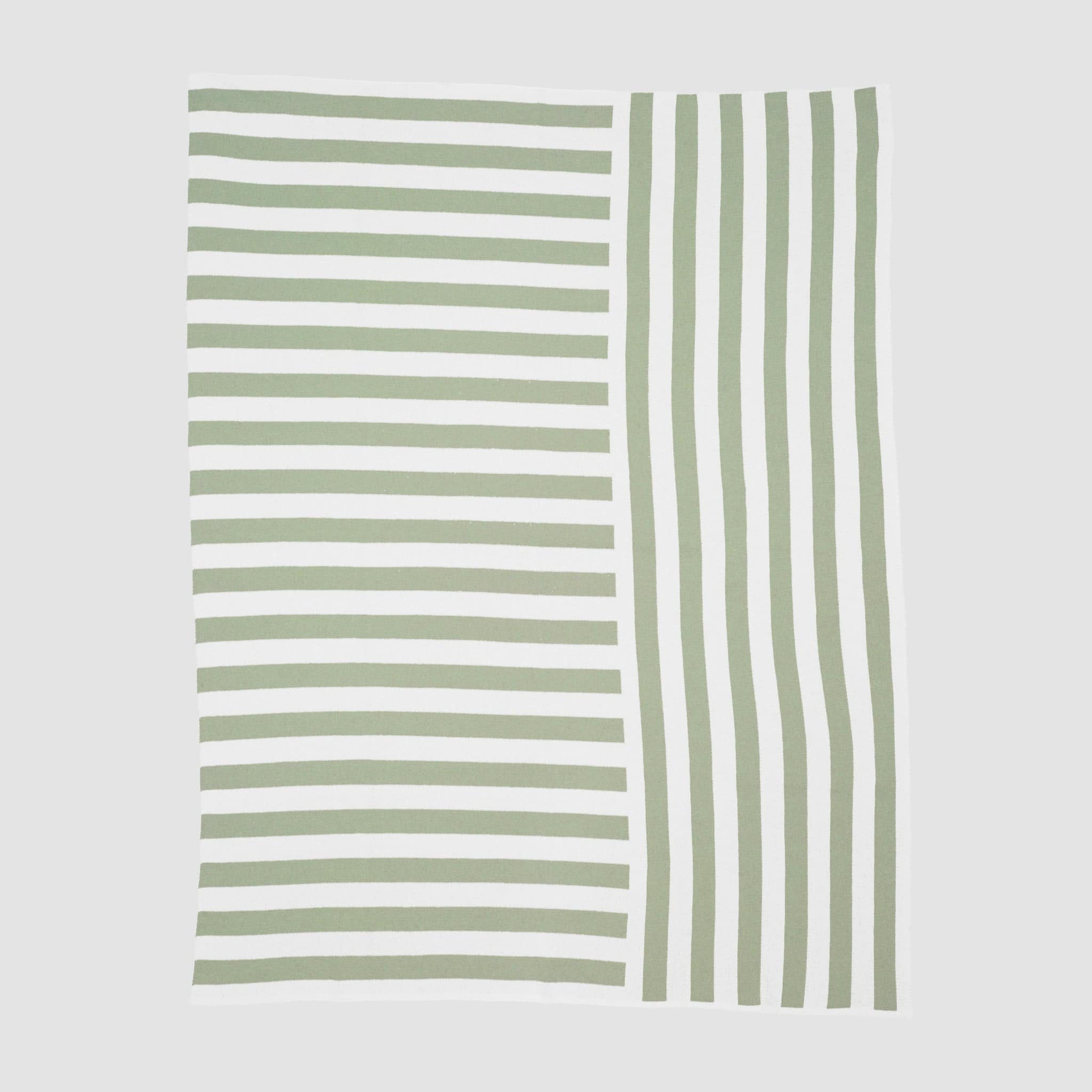 Sage Coastal Stripes Throw Blanket
