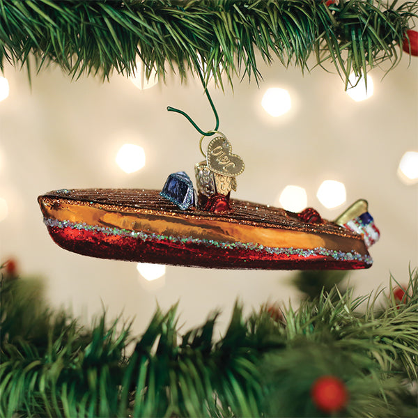 Wooden Boat Ornament