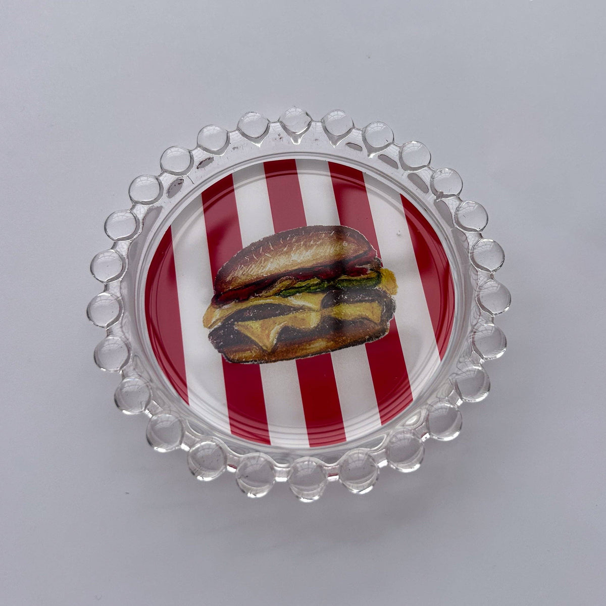 Striped Cheeseburger Trinket Dish