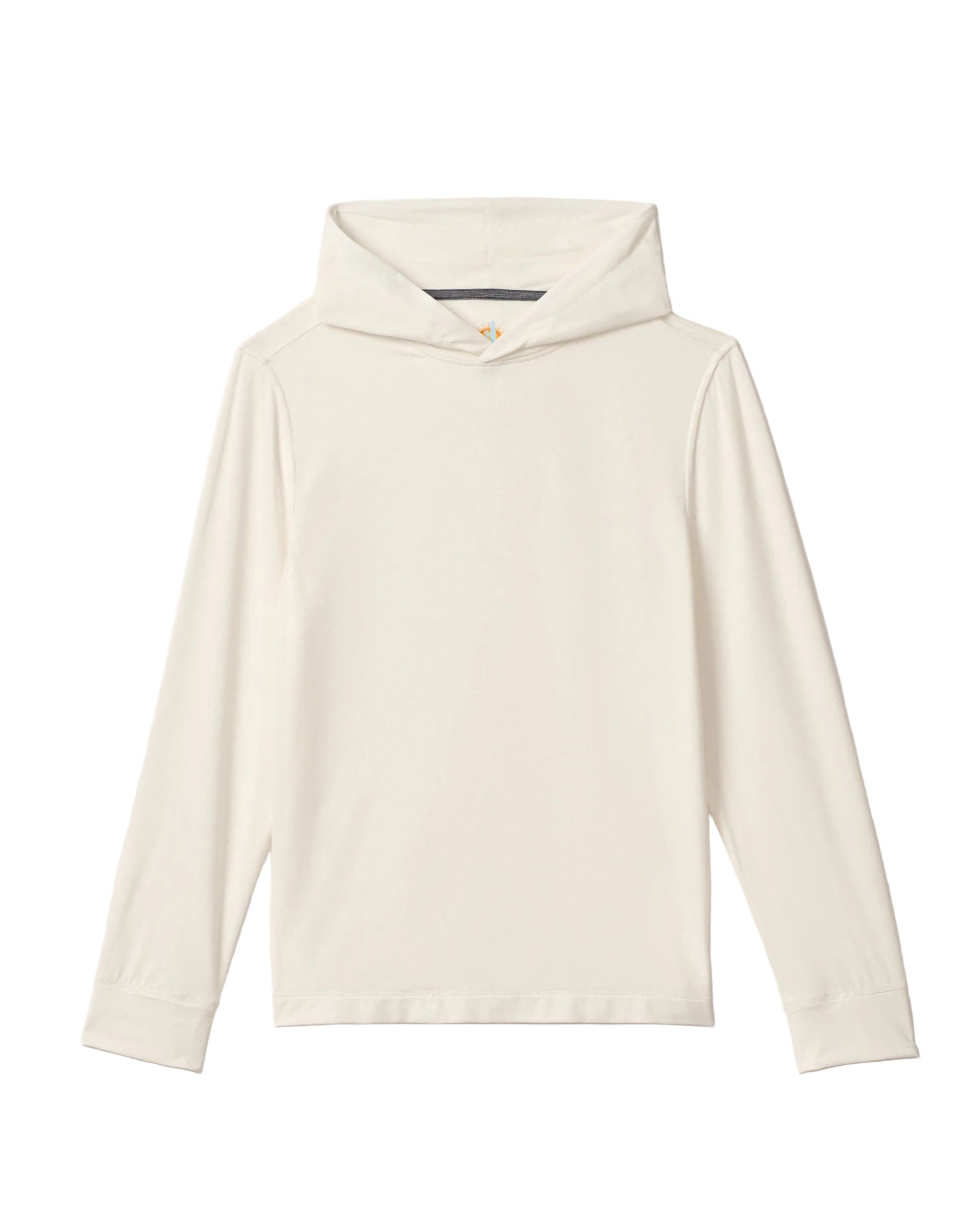 White hoodie on a light pink background