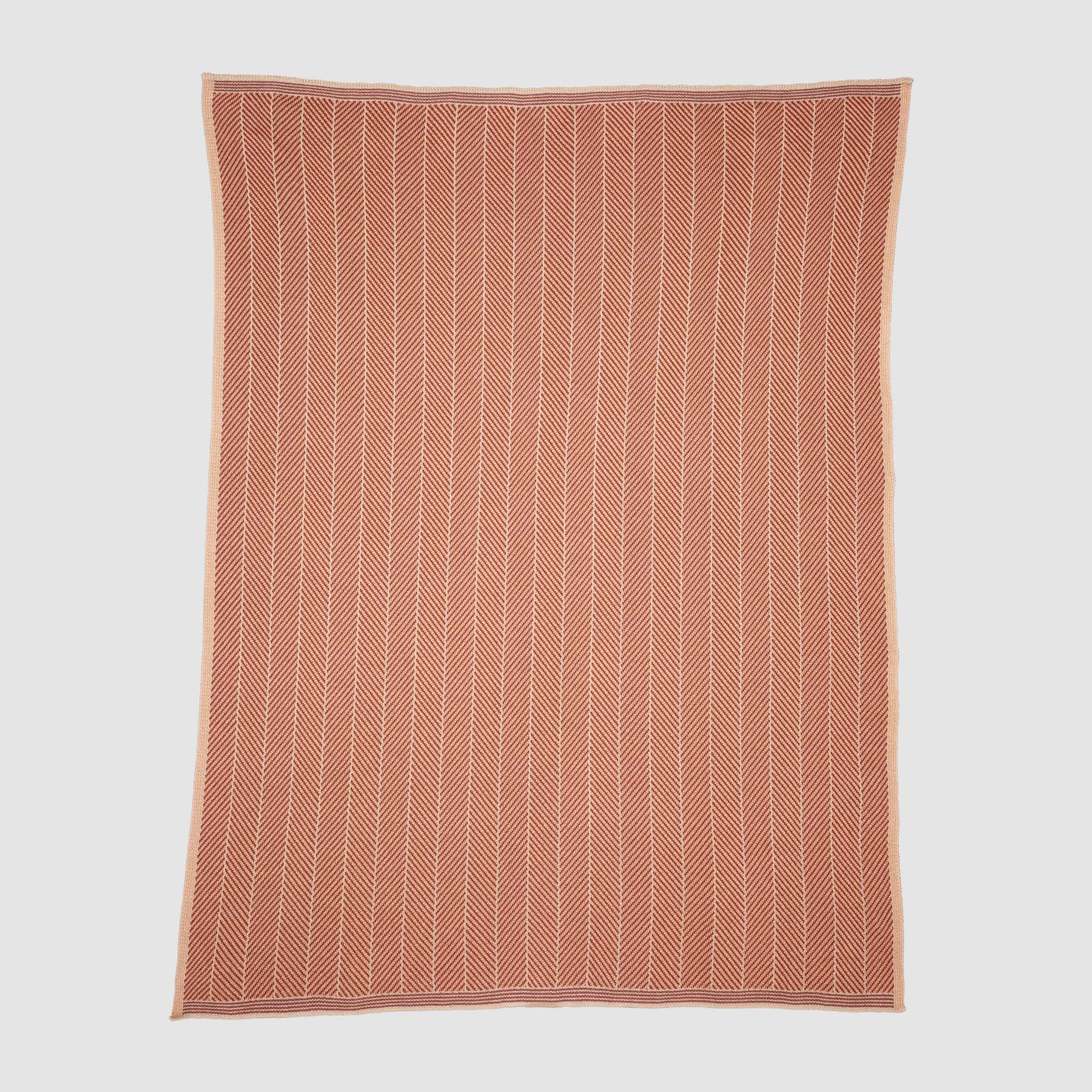 Poly Herringbone Edge Throw Blanket | Orange