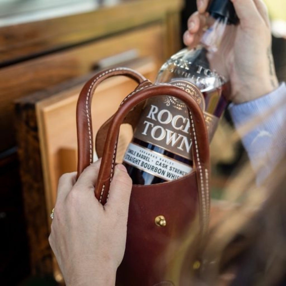 Single Barrel Bottle Tote - Harness Brown