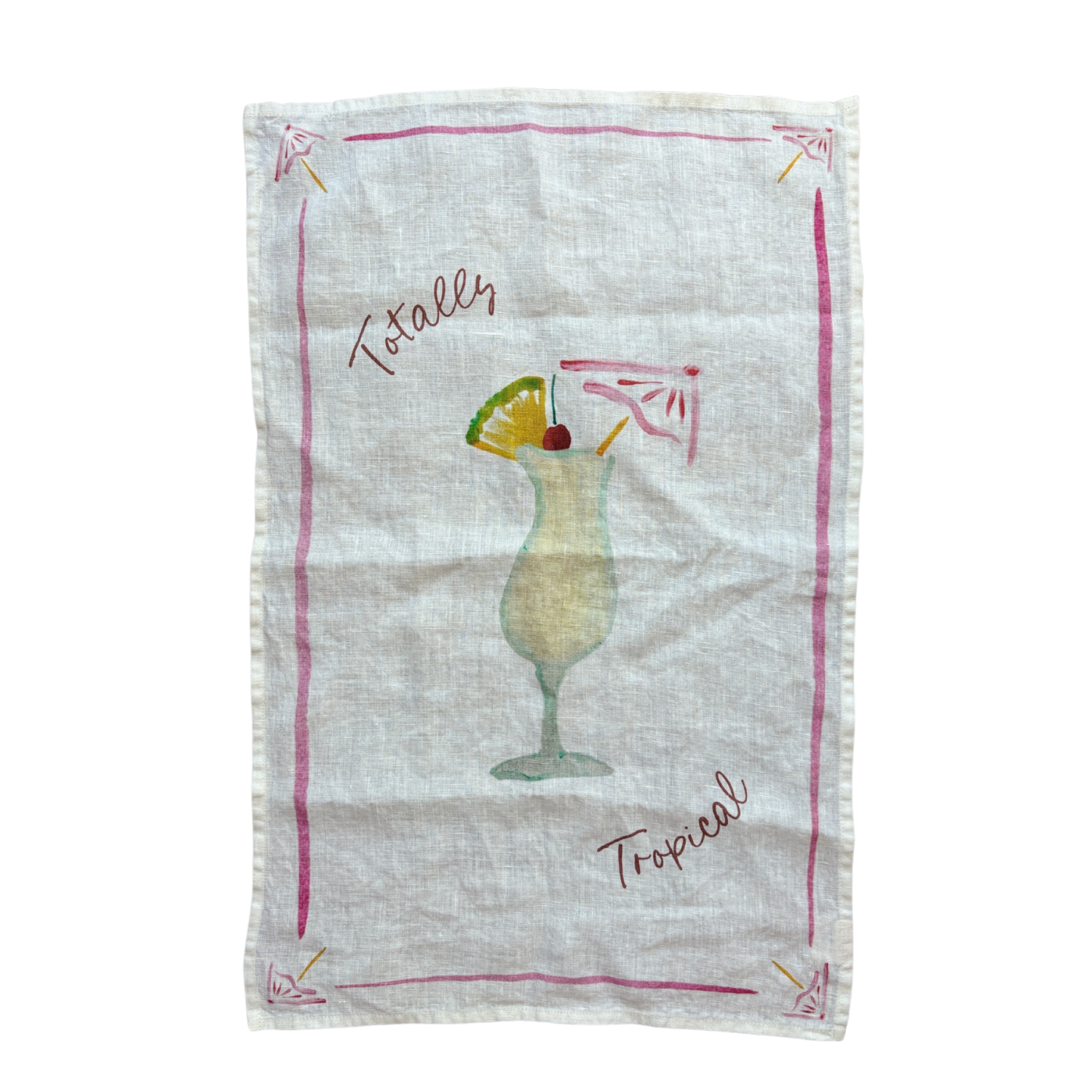 Totally Tropical - Pina Colada Linen Teatowel