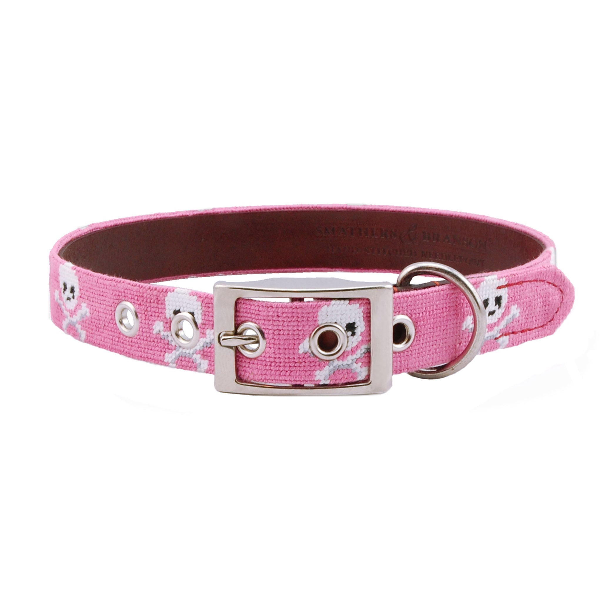 Jolly Roger Pink Dog Collar