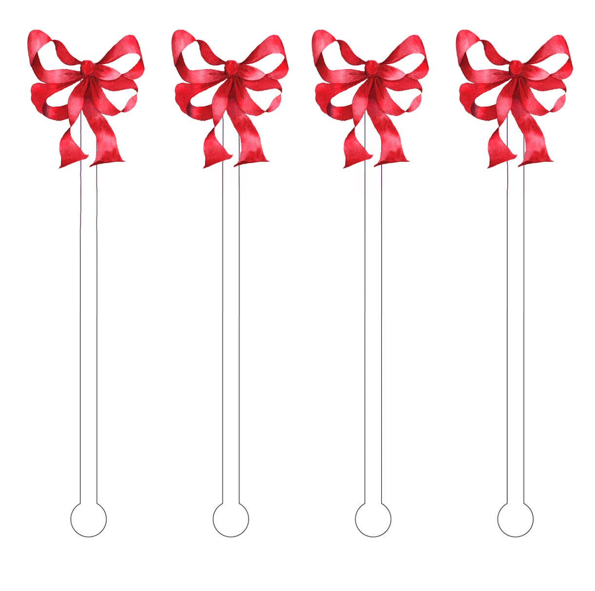Vintage Red Bow Holiday Stir Sticks