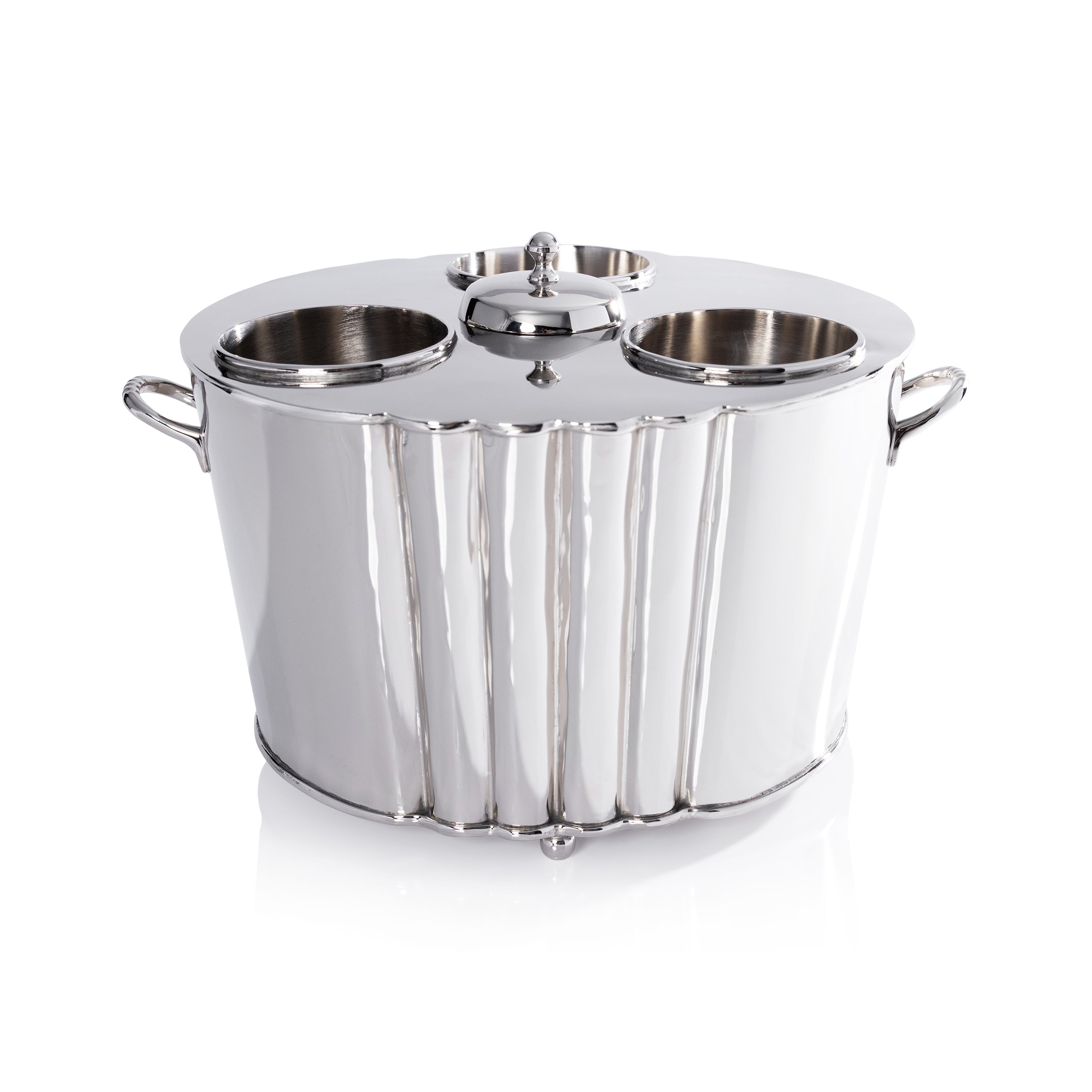 Alsace Brass Three-Bottle Cooler - Polished Nickel