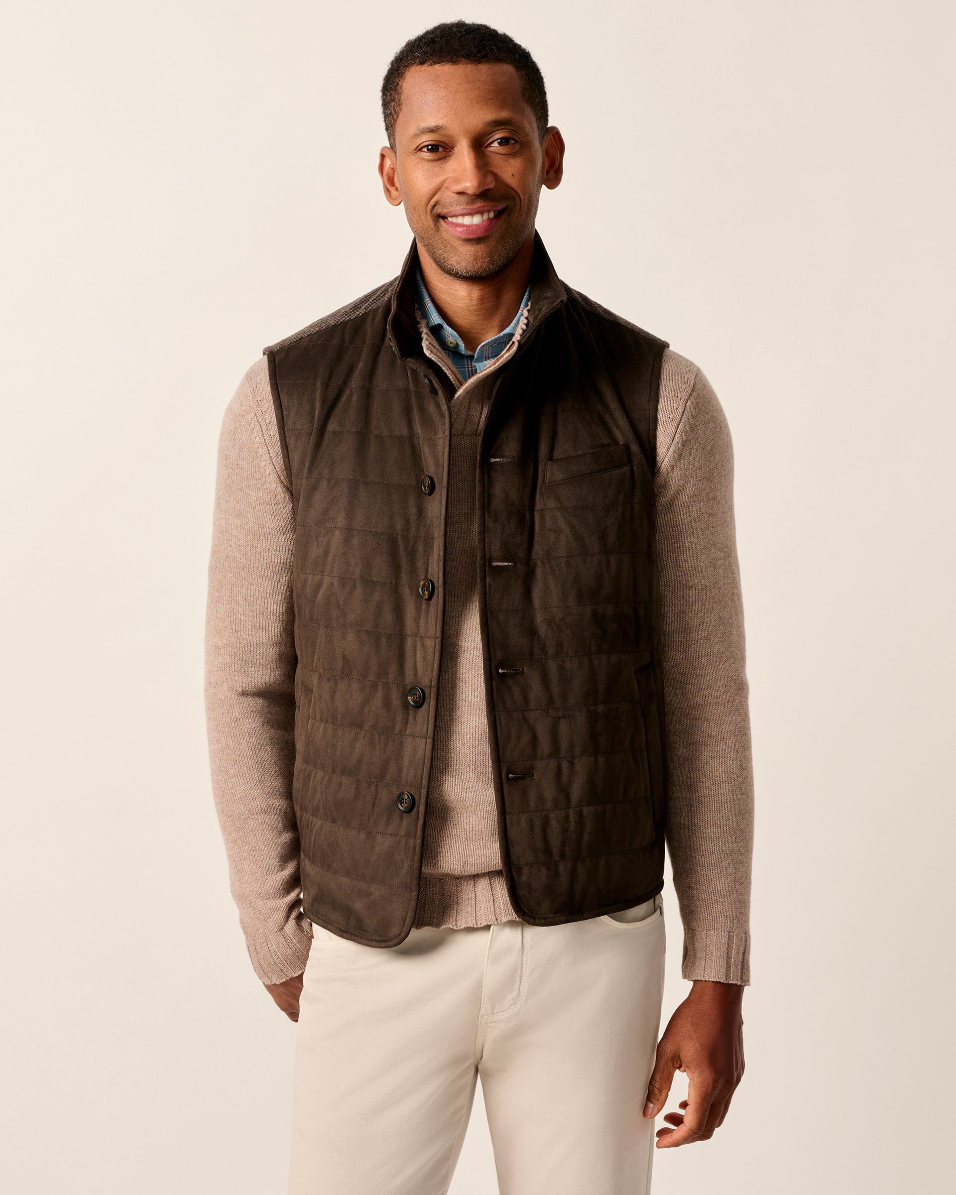 Corde Top Shelf Faux Suede Quilted Vest